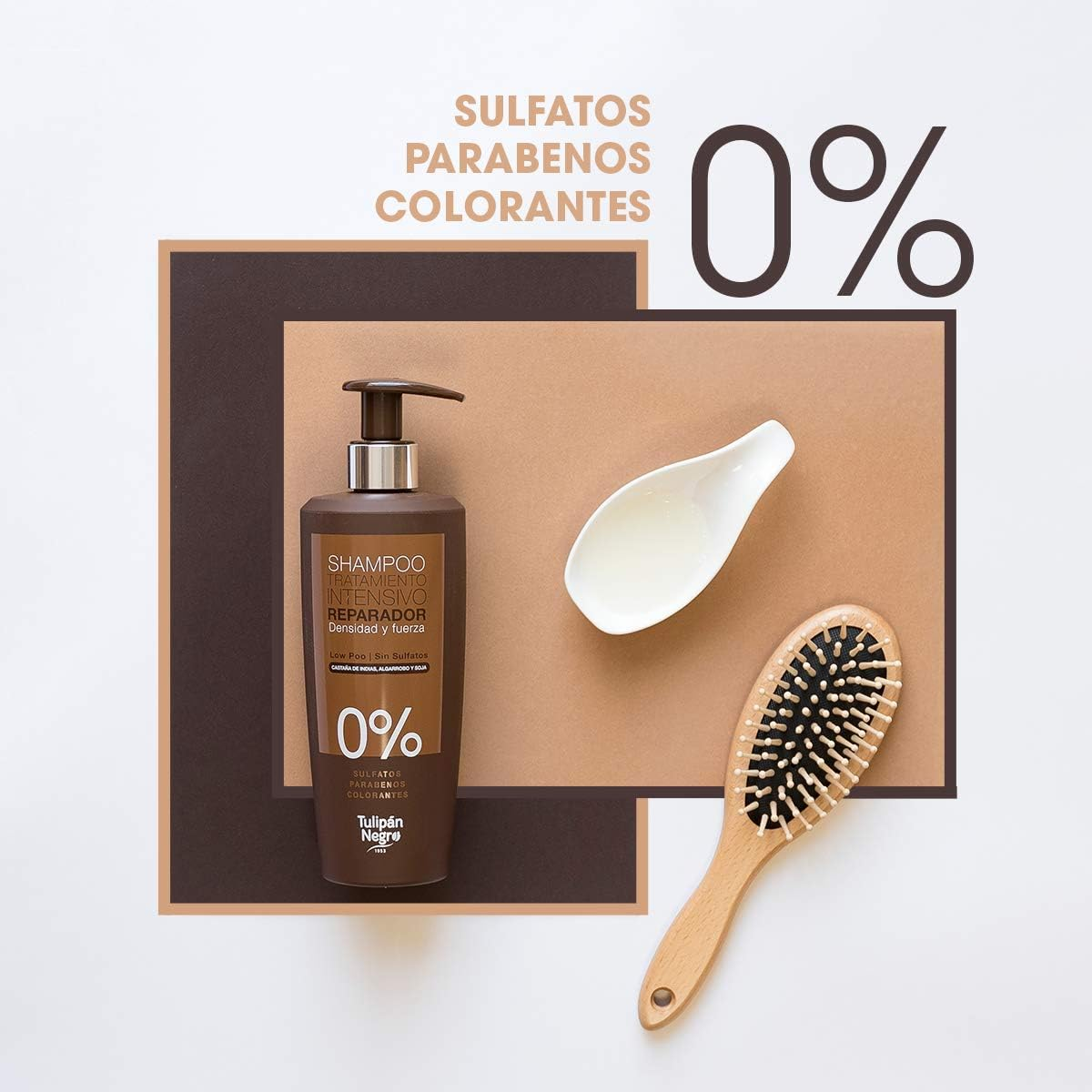 Black Tulip Low Poo Shampoo Intensive Repair No Sulphates Brown Fresh 500 Ml image number 1