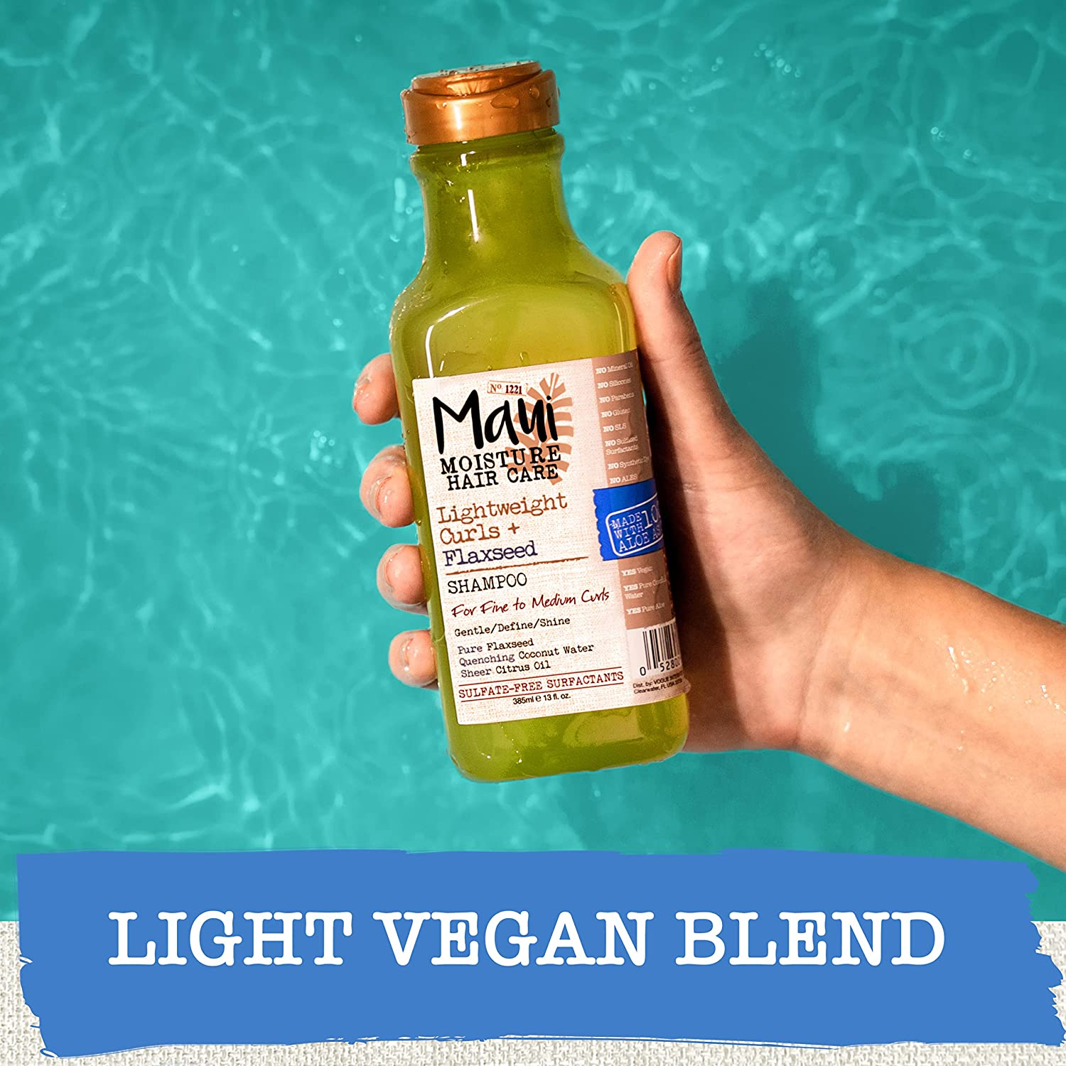 Maui Moisture Lightweight Curls + Citrus Fragranced Flaxseed Shampoo for Curly & Wavy Hair 385Ml image number 4