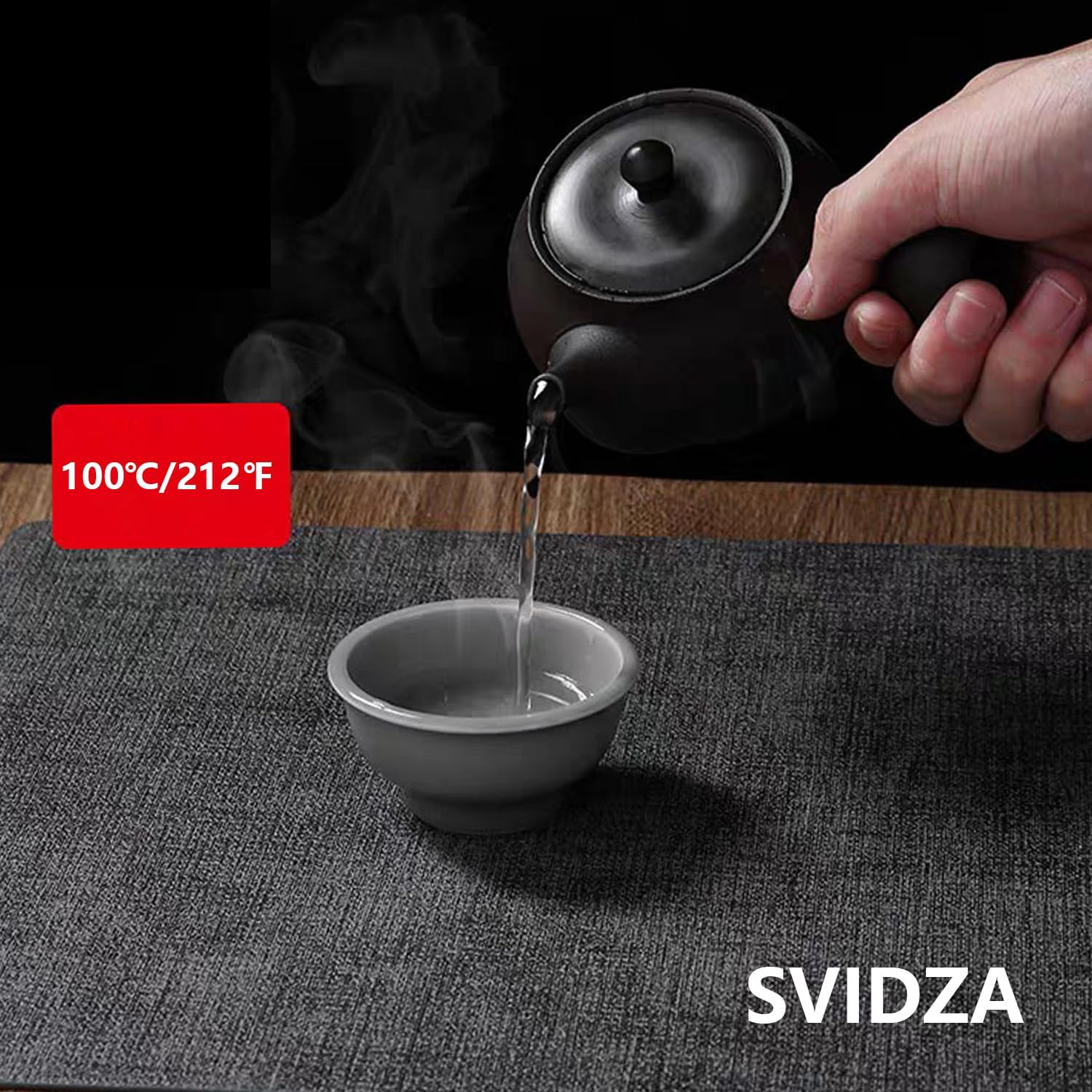 Placemats for Dining Table Set of 6 | Heat Resistant, Waterproof & Washable | Non-Slip, Stain Resistant & Easy to Clean | Table Mats for Indoor&Outdoor, Restaurants and Kitchens - 43X30Cm, Dark Green image number 4