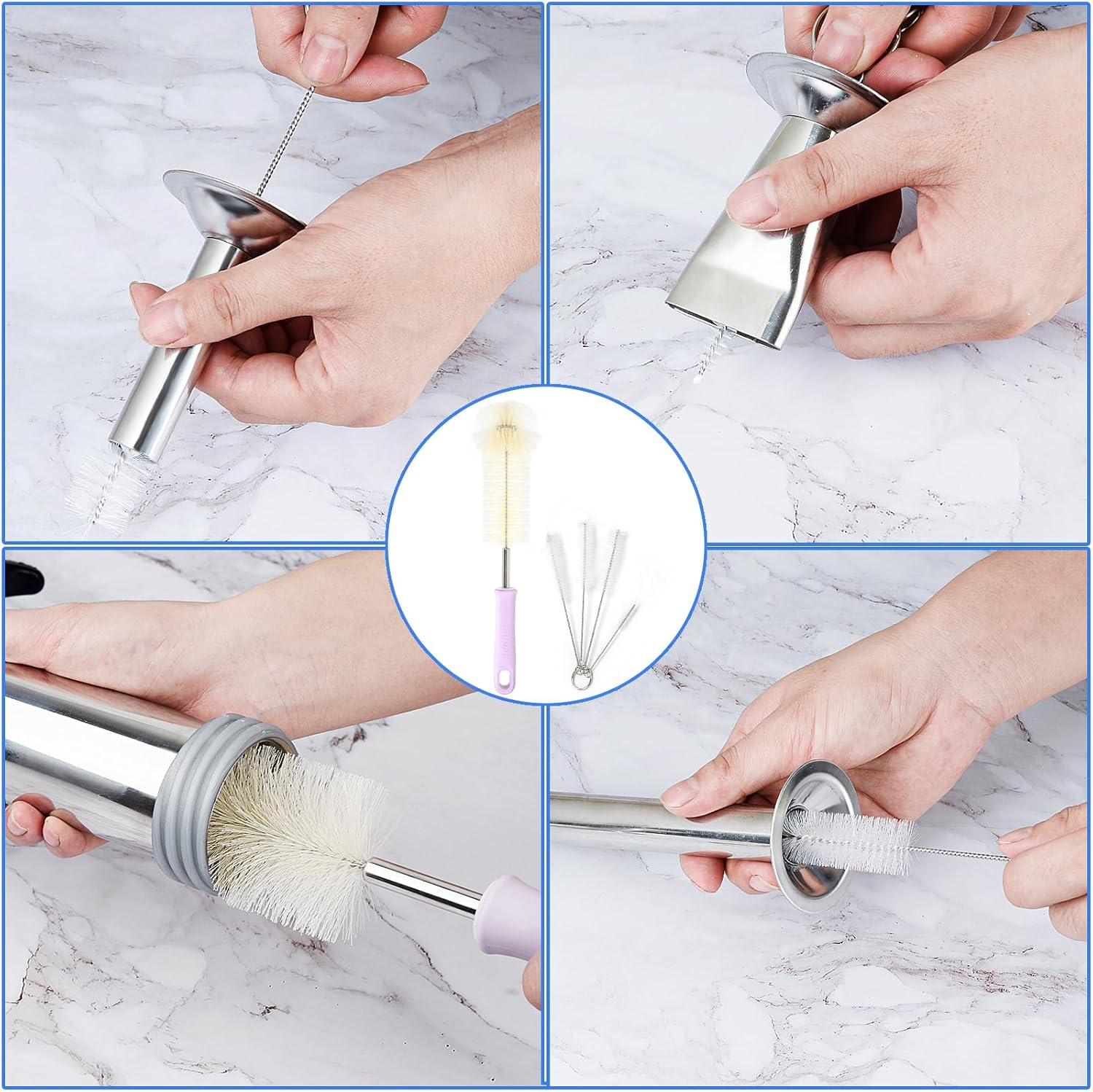 WILDDIGIT 3Rd Gen 2.1 LB Professional Jerky Gun Kits, Sausage Stuffer, Stainless Steel Jerky Maker, Jerky Shooter, Beef Jerky Making Gun with 5 Nozzles, 1 Meat Pusher and 5 Cleaning Brushes