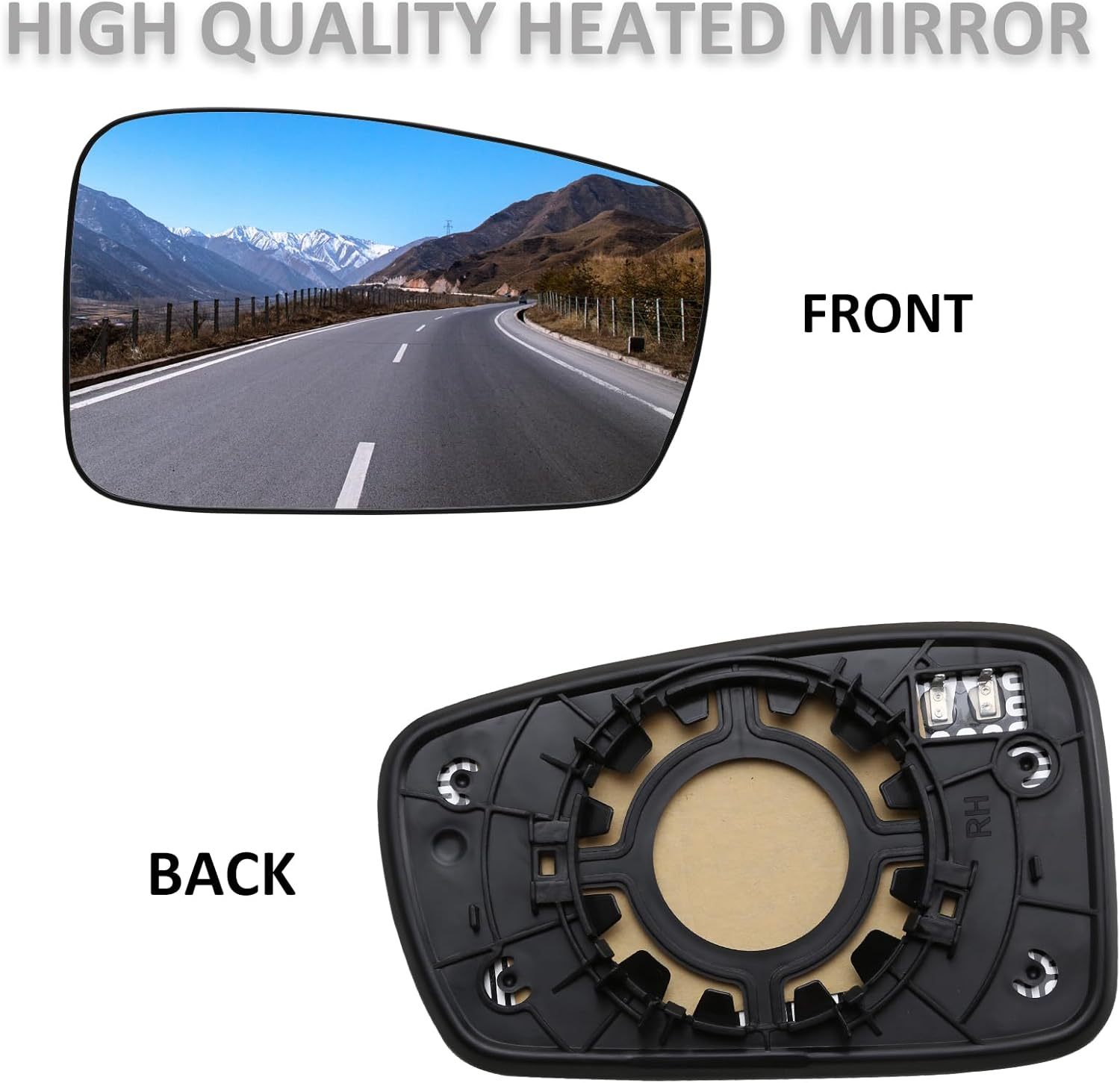 LOIYLLEN Right Side Mirror Replacement for Hyundai Sonata 2011 2012 2013 2014 - Right Side Mirror Glass, Rear View Mirrors Glass image number 3