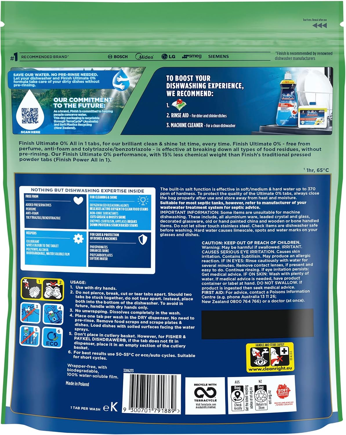 Finish Powerball Ultimate Brilliant Clean and Shine All-In-1 Dishwasher Tablets, Pack of 80 image number 3