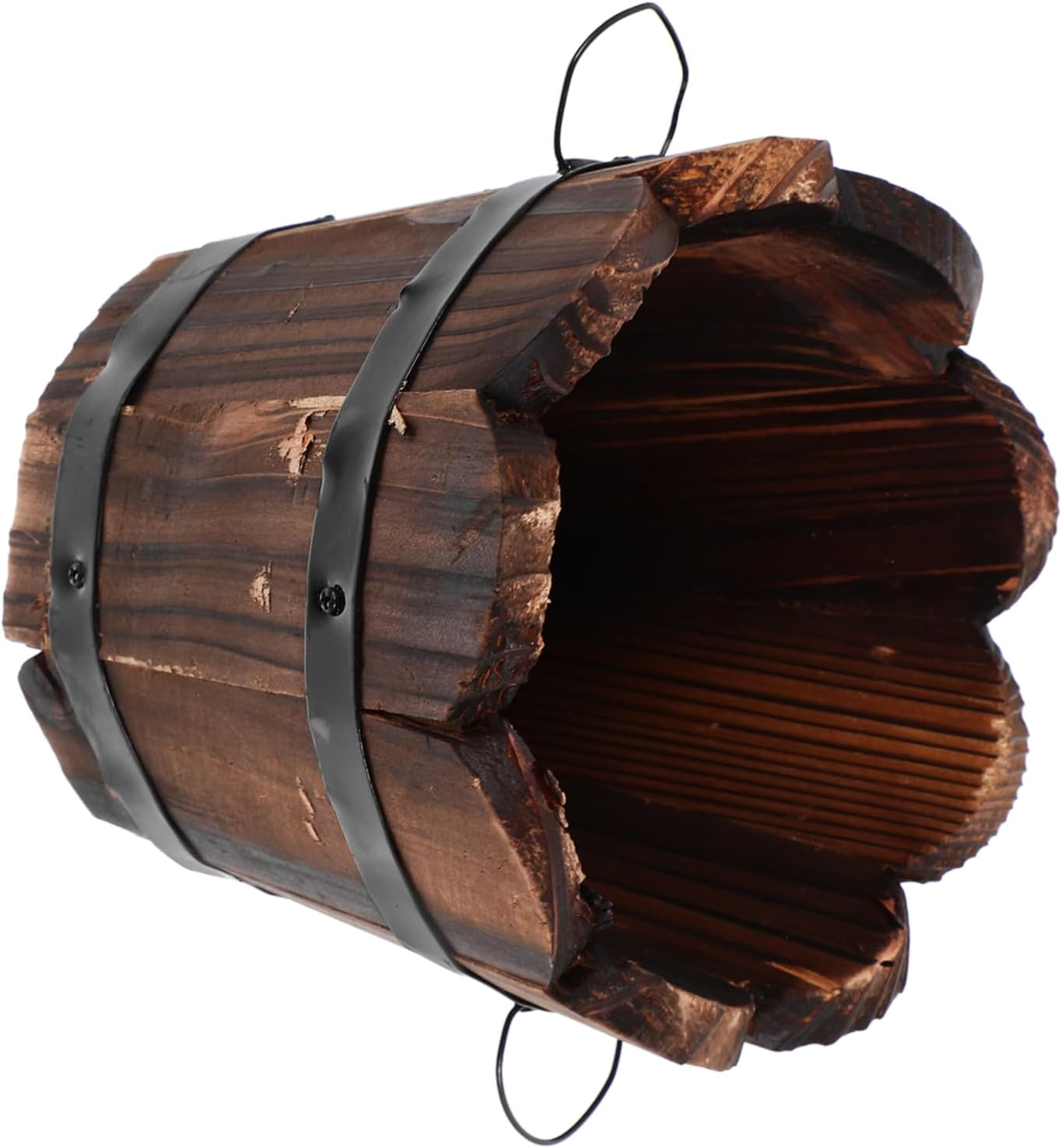 Whiskey Barrel Decor Planter Pot Wood Vegetable Pot Potato Planter Holder