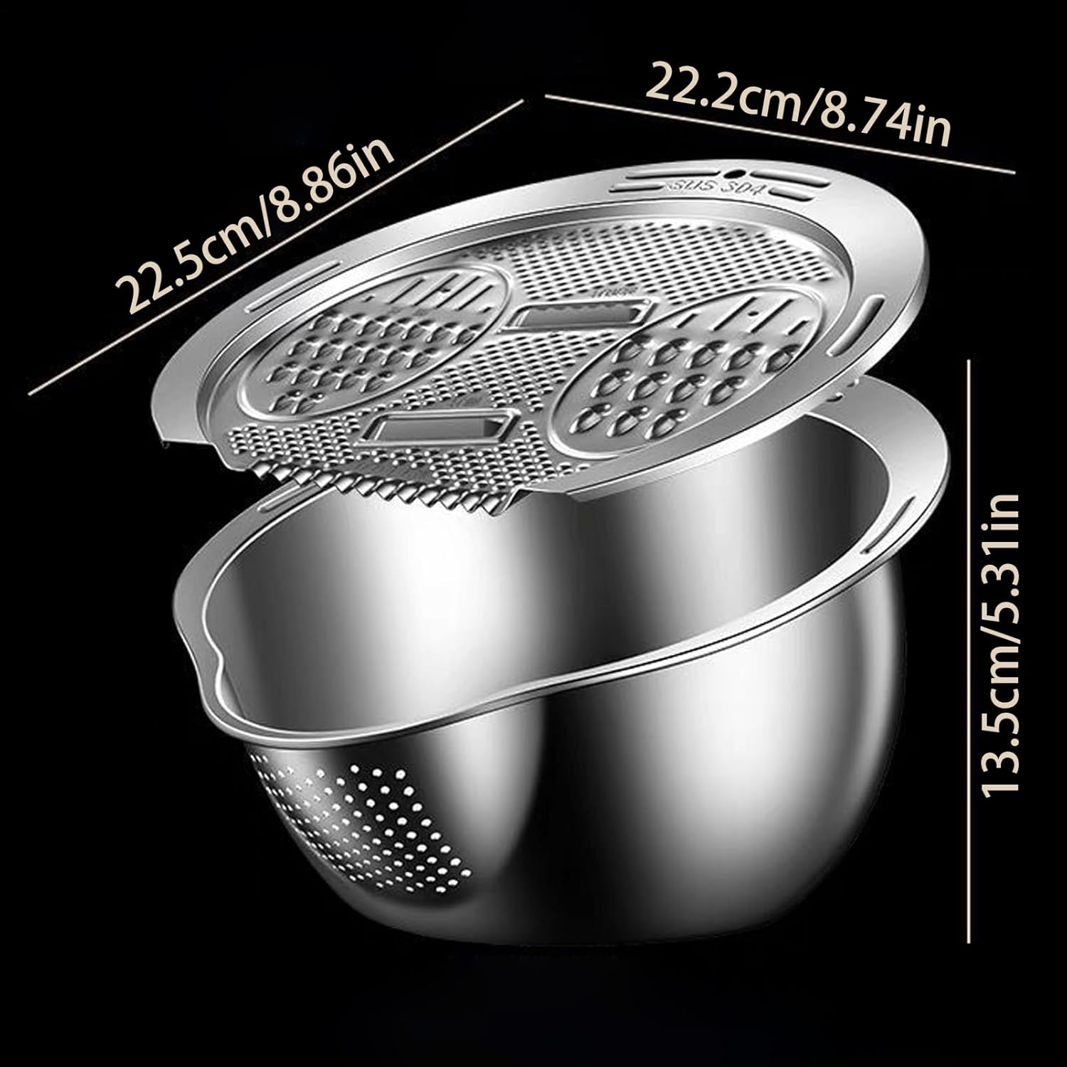 Rice Strainer | Multifunctional Stainless Steel Rice Rinser | Fruit & Vegetable Tools for Straining Tea Berry Rinsing Cooking Pasta Sushi Prep Vegetables Fruits image number 5