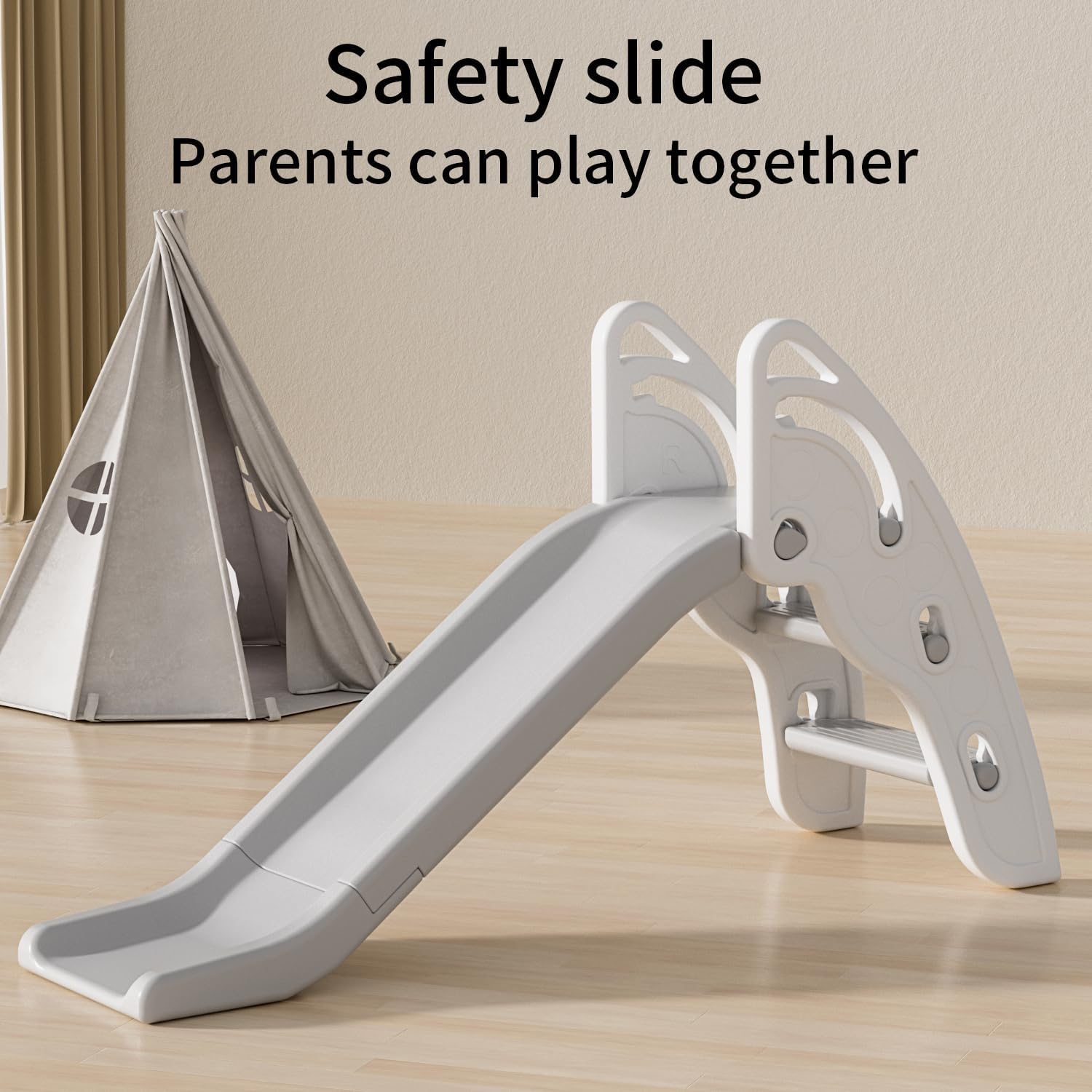 Toddler Slide Large Play Climber Slide Playset with Extra Long Slipping Slope Indoor Slide Kids Slide Toddler Playground Toddler Slide Outdoor Toys for Toddlers (White)&hellip; image number 1