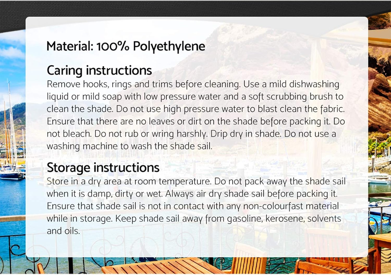 Instahut Shade Sail Rectangle 3 X 6M Sunshade Cloth Shadecloth Sun Block Outdoor Marquee Canopy Shelter Cover for Beach Pool Patio Backyard Lawn Garden Carport Fence Greenhouse, Black 98% UV Blockage image number 5