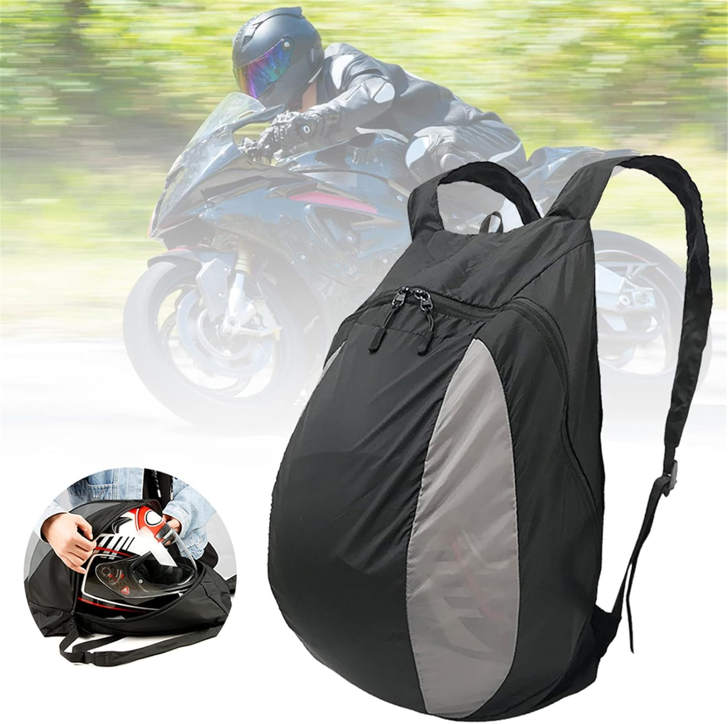 Motorcycle Helmet Backpack | Waterproof Travel Bag | Helmet Bag | Accessories and Gifts for Riders image number 5