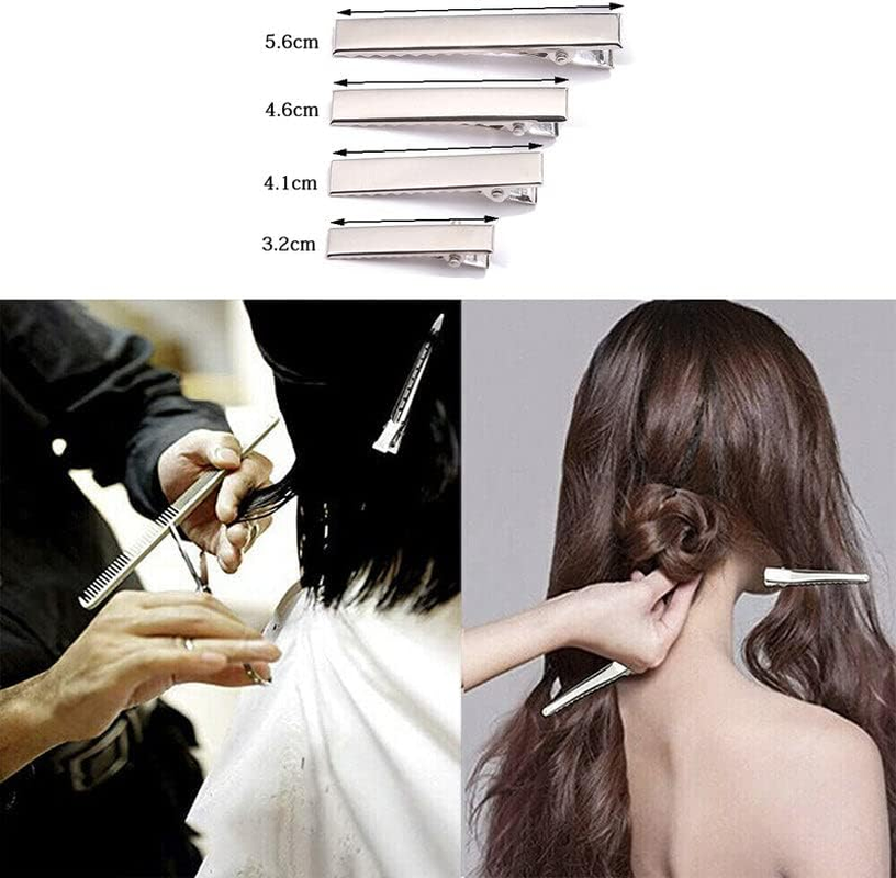 AIMALL 10PCS DIY Hair Clips Blank Alligator Metal Clips, Silver, for Kids & Women, 1.26"/1.61"/1.81"/2.20" Sizes, Perfect for Hair Styling & Craft Projects image number 4