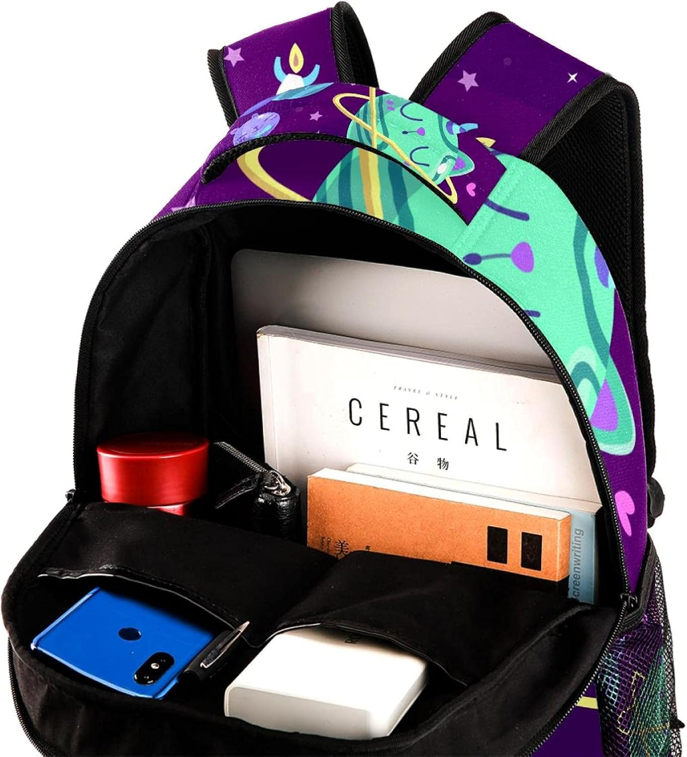 Cartoon Solar System Backpack Students Shoulder Bags Travel Bag College School Tote Backpacks image number 1