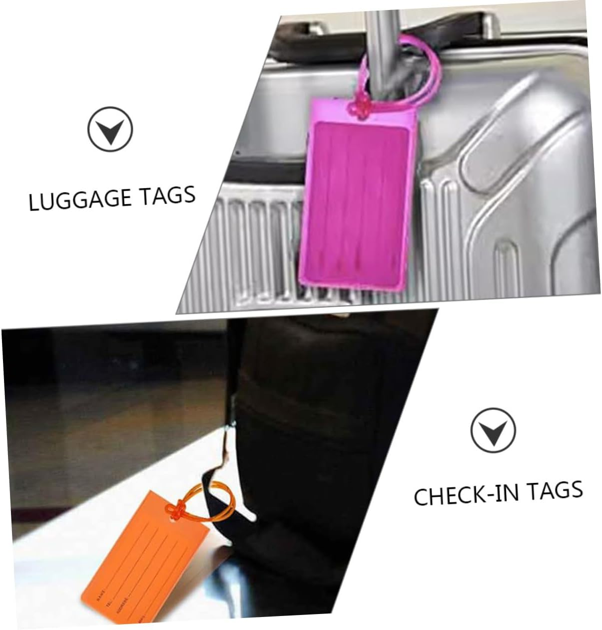 SAFIGLE 8Pcs Elegant Luggage Hanging Labels Travel Suitcase Tags Checked Boarding Tags image number 1