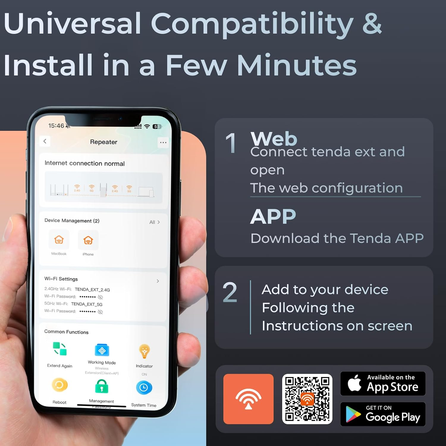 Tenda Wifi Range Extender AC1200, Covers up to 1300 Sq.Ft and 23 Devices, Dual-Band867Mbps 5Ghz/300Mbps 2.4Ghz, Wifi Booster Suitable for Every House, One Ethernet Port(A18 V4.0) image number 3