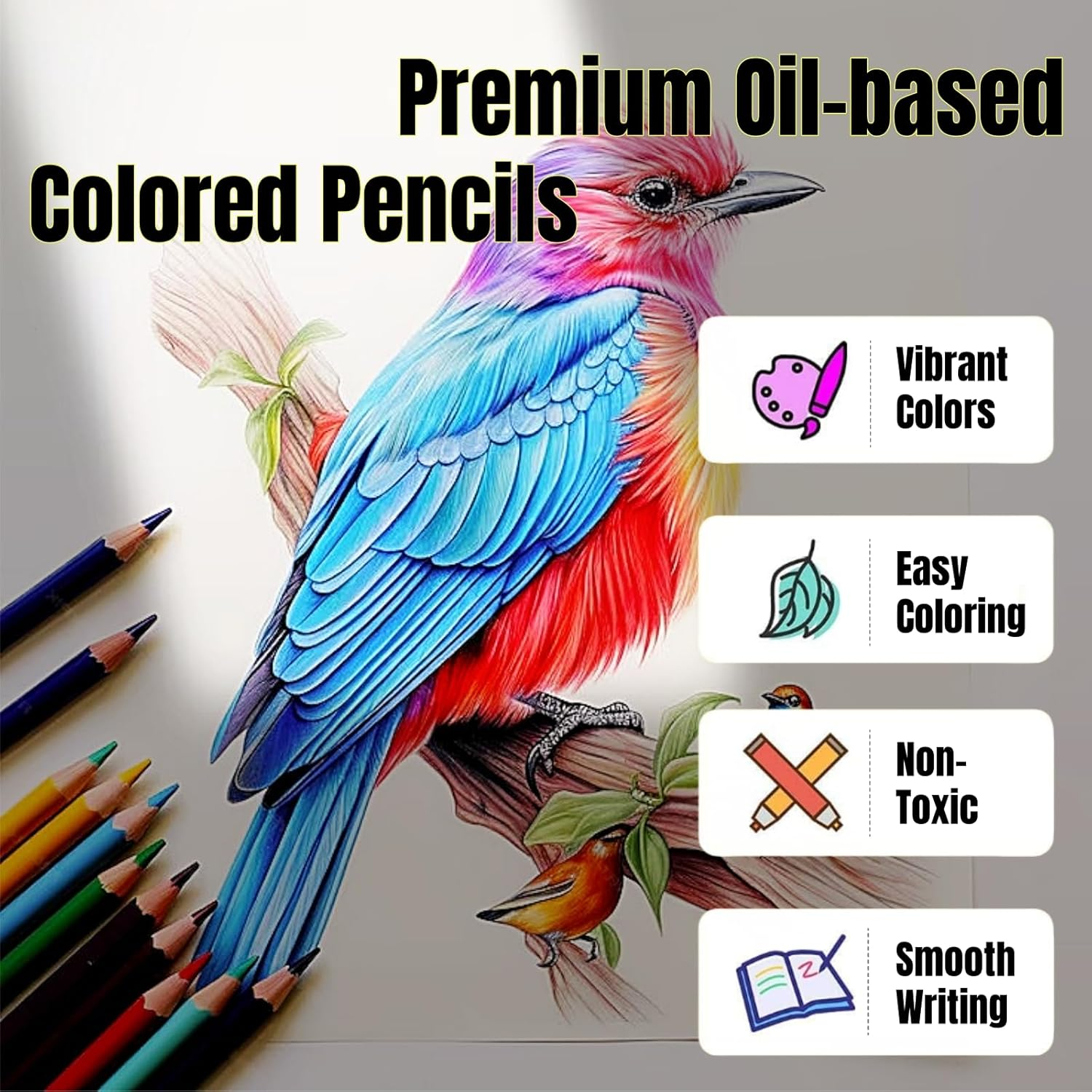 Colored Pencils for Adult Coloring Books 48 Count Art Drawing Pencils Soft Core Ideal for Drawing Blending Shading, Color Pencils Set Adults Kids Beginners (48 Colors) image number 1