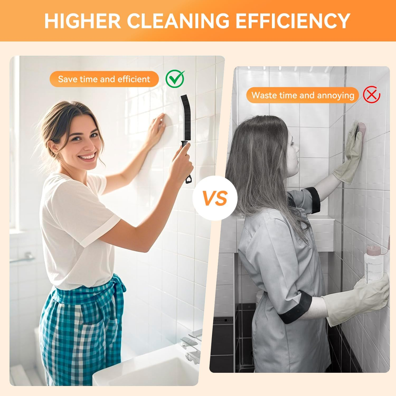 Shanghigh Crevice Cleaning Brushes - 8PCS Scrub Brush Toliet Cleaner, Grout Brush Set Clean Tools for Groove Corner, Home Essentials, Hard Bristle Cleaning Supplies for Kitchen, Bathroom and Toilet image number 3