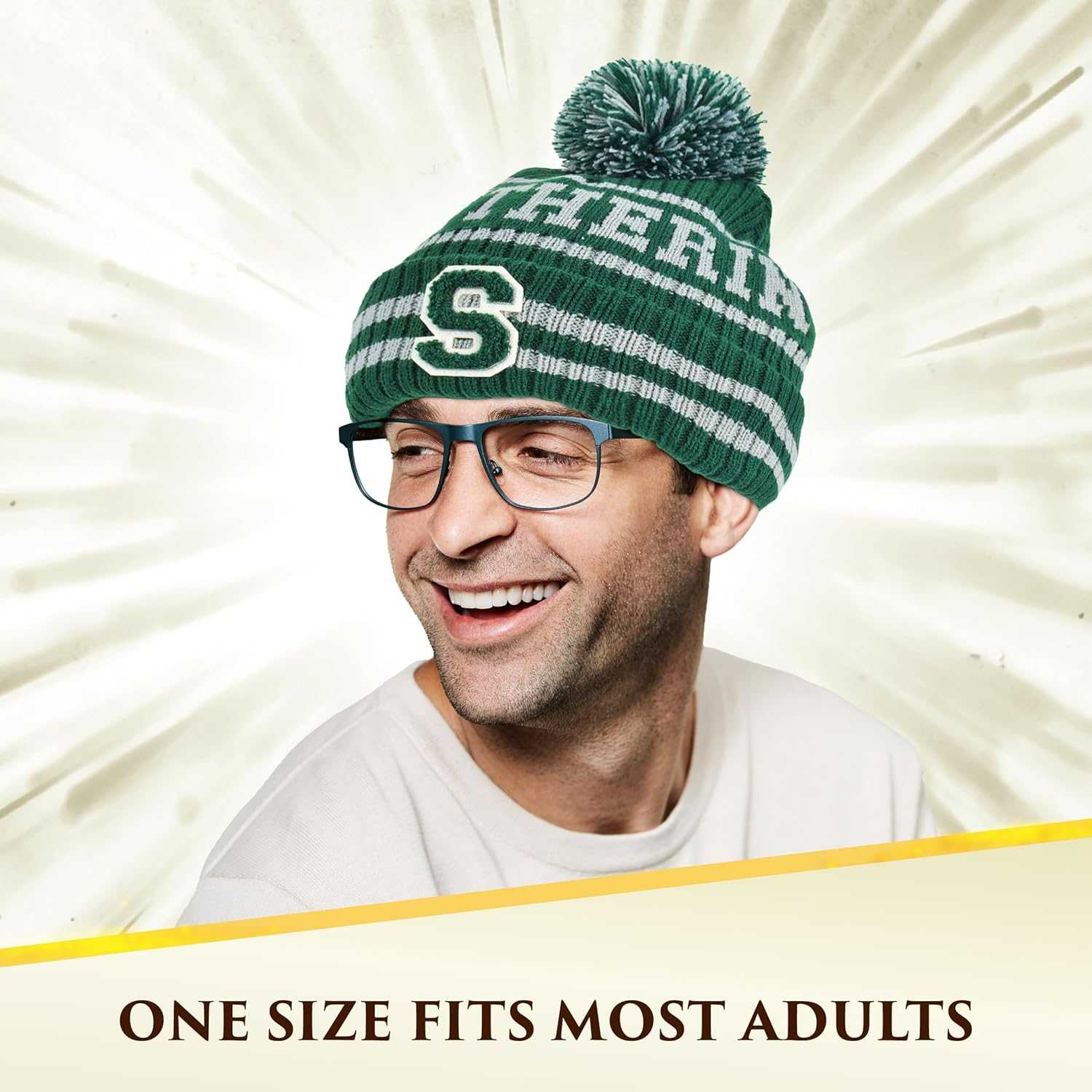 Concept One Harry Potter Beanie Hat, Hogwarts Collegiate Winter Knit Cap with Cuff and Pom image number 3