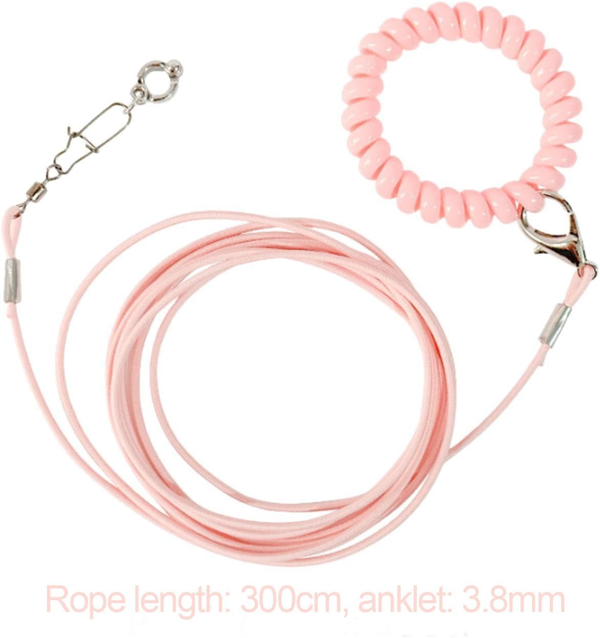 Bird Training Rope with Ankle Ring, Adjustable Harness, Biting-Resistant Toy with Ankle Foot Ring, Bird Pet Outdoor Flying Training Rope for Terrace (Pink) image number 4