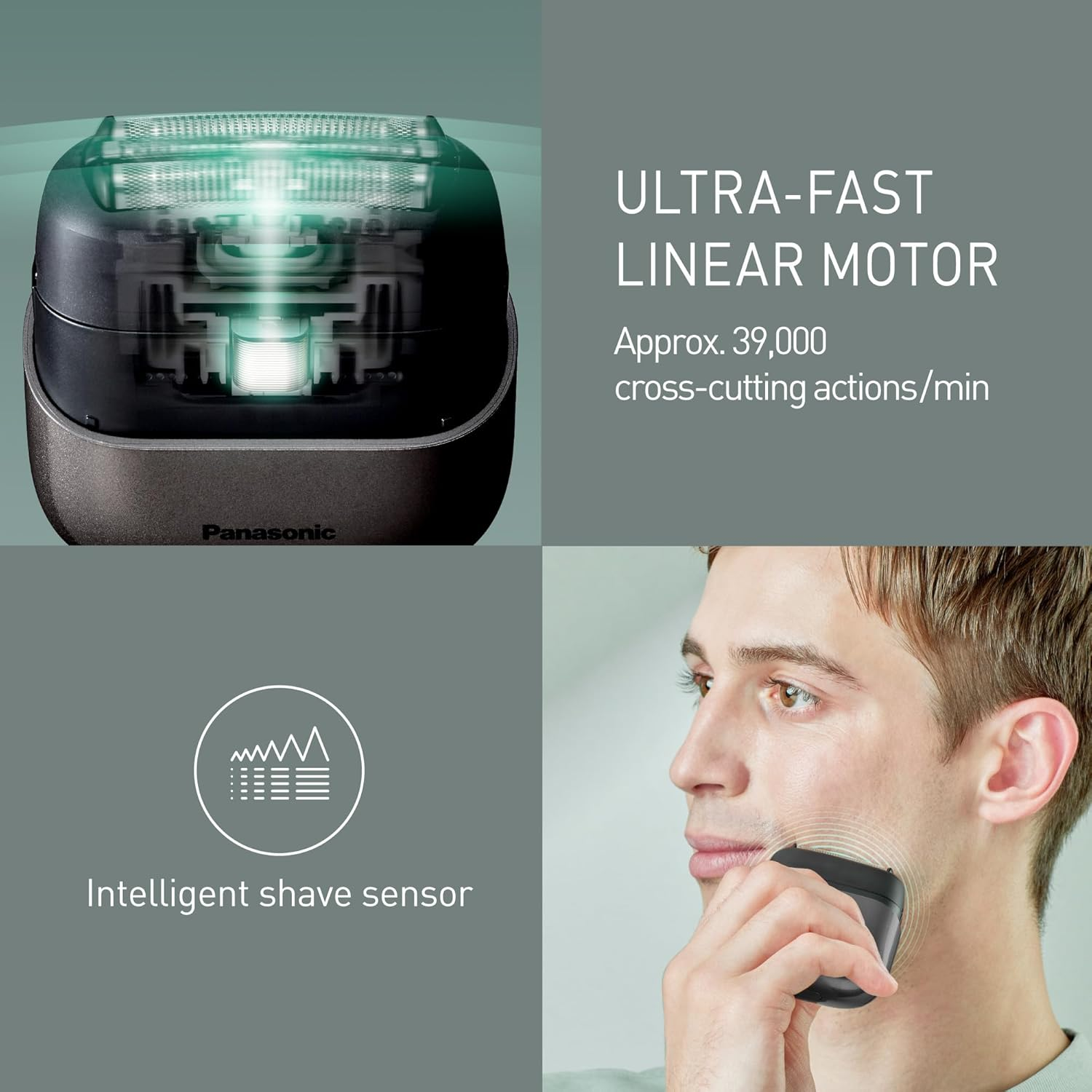 Panasonic Compact 3 Blade High Speed Shaver &ndash; Cordless and USB-C Rechargeable, Waterproof, Touch Activation Easy Slide Switch for Wet or Dry Use (ES-CM3A-K541) image number 2