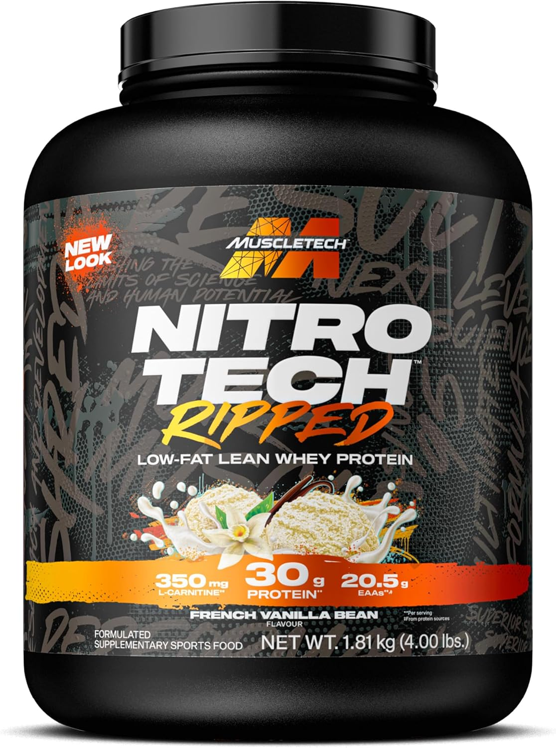 Muscletech Nitro Tech Ripped Vanilla Cream Flavoured Protein Powder 1.81 Kg
