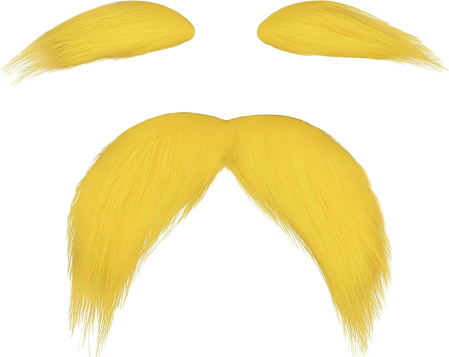 Yellow Mustache and Eyebrows Cosplay Costume Accessories Funny Party Favors Men Women image number 3