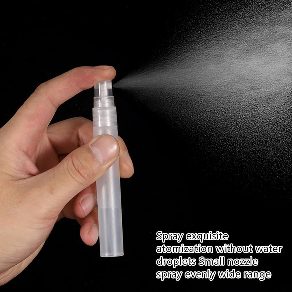 10 Pcs Clear 5Ml Slim Refillable PVC Portable Frosted Spray Bottle,Mini Fine Mist Spritzer Bottle Liquid Sprayer Bottle,Small Empty Sample Containers,For Liquid, Perfume, Makeup Tool, Travel image number 5