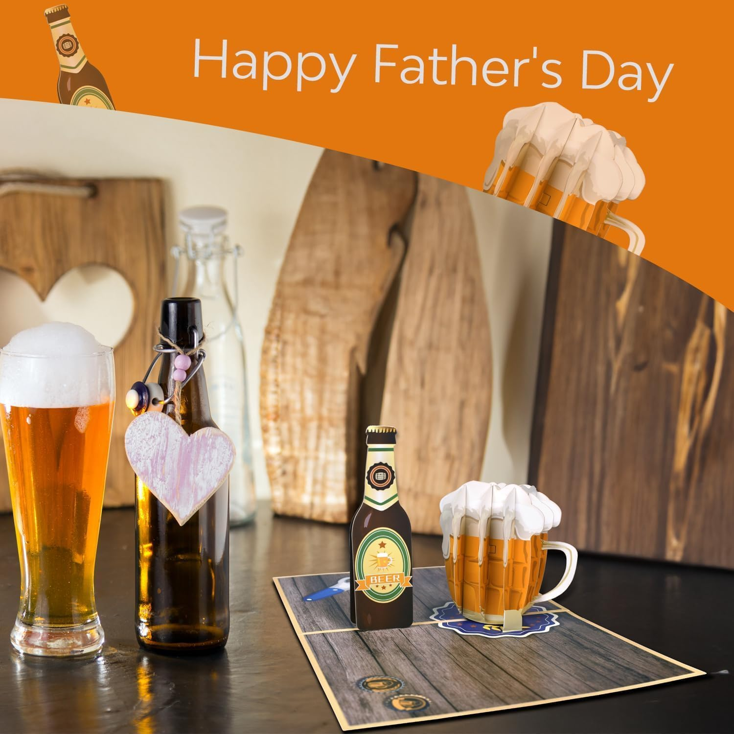 Magic Ants Happy Father&rsquo;S Day Card - Pop up Fathers Card - 3D Pop up Fathers Day Card - Handcrafted 3D Pop up Greeting Card for Him - Father&rsquo;S Day Love Card - Birthday Card for Dad (Beer for Dad) image number 5