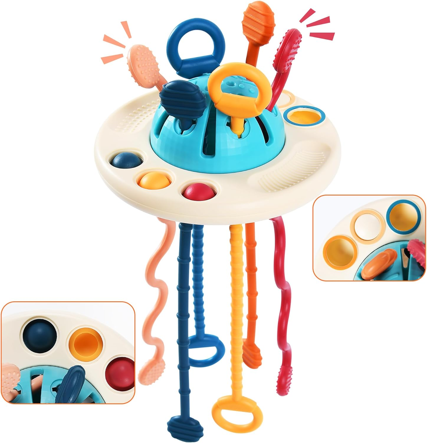 Montessori Sensory Toys - Pull String, Silicone, Fine Motor Skills, 18+ Months image number 5