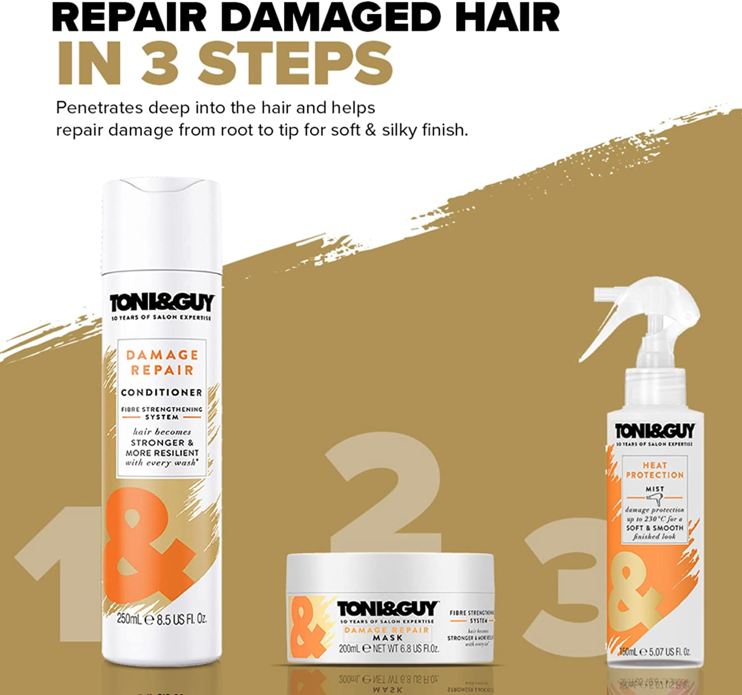 Toni & Guy Damage Repair Conditioner for Damaged Hair 250Ml (Pack of 2) image number 6