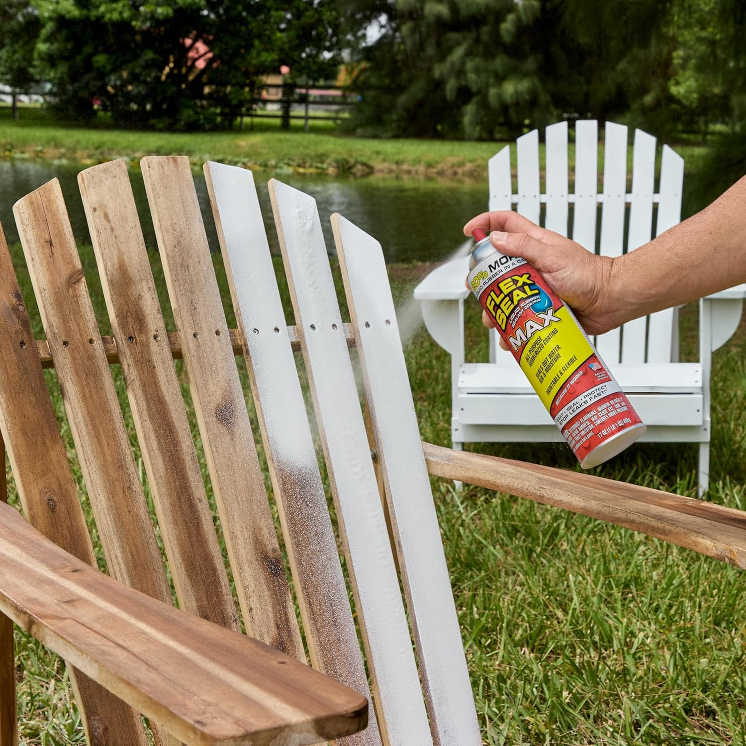 Flex Seal Max, 17 Oz, White, Stop Leaks Instantly, Waterproof Rubber Spray on Sealant Coating, Perfect for Gutters, Wood, RV, Campers, Roof Repair, Skylights, Windows, and More image number 6