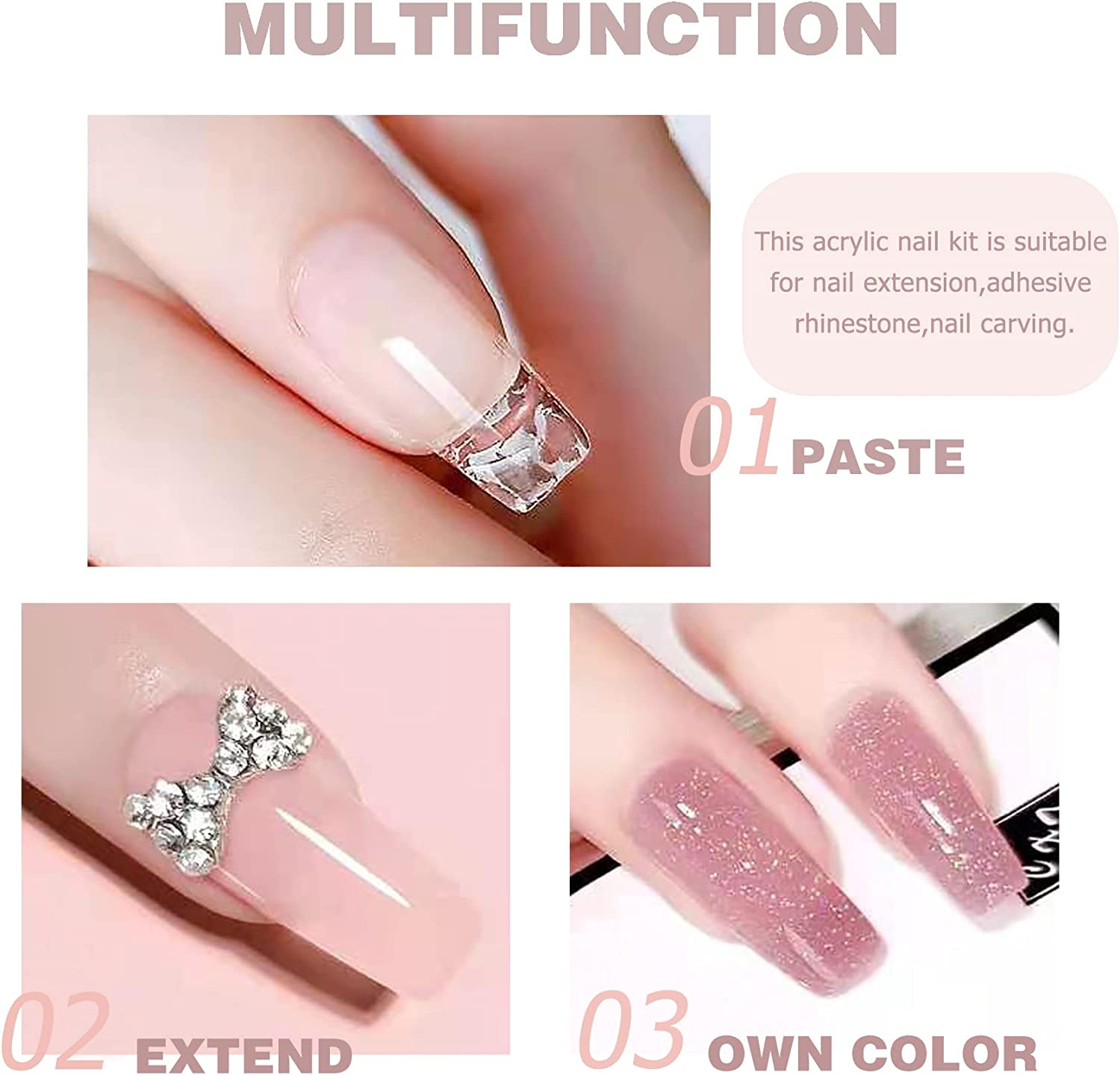 AIJIMEI Acrylic Powder Nail Kit with Professional Liquid Monomer, Brush Cleaner, and Tools Set for Nail Extension System image number 6