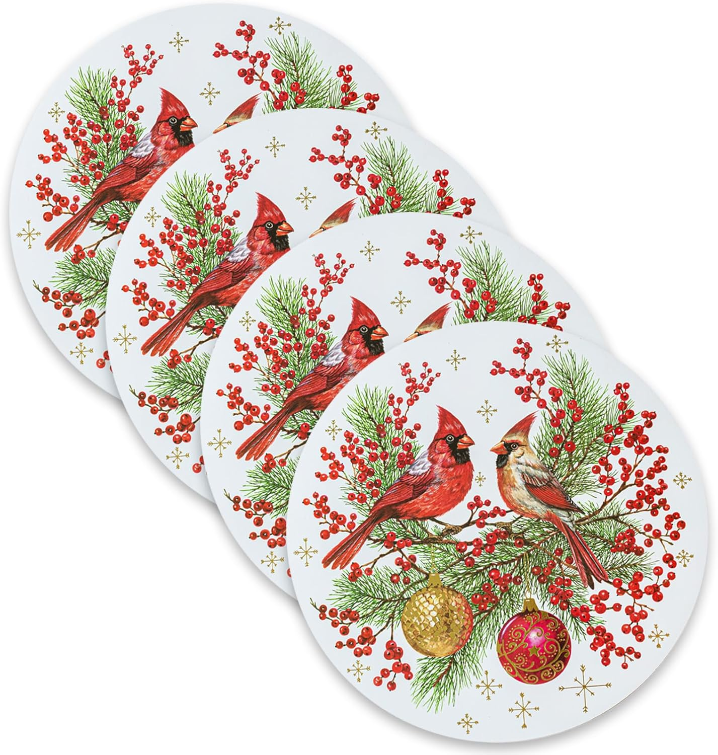 Benson Mills Cork Placemats Set of 4, Thick Cork Place Mats for Kitchen and Dining Tables, Easy Clean Table Mats (12" X 16" Rectangular Set of 4, Gingham Check Navy)