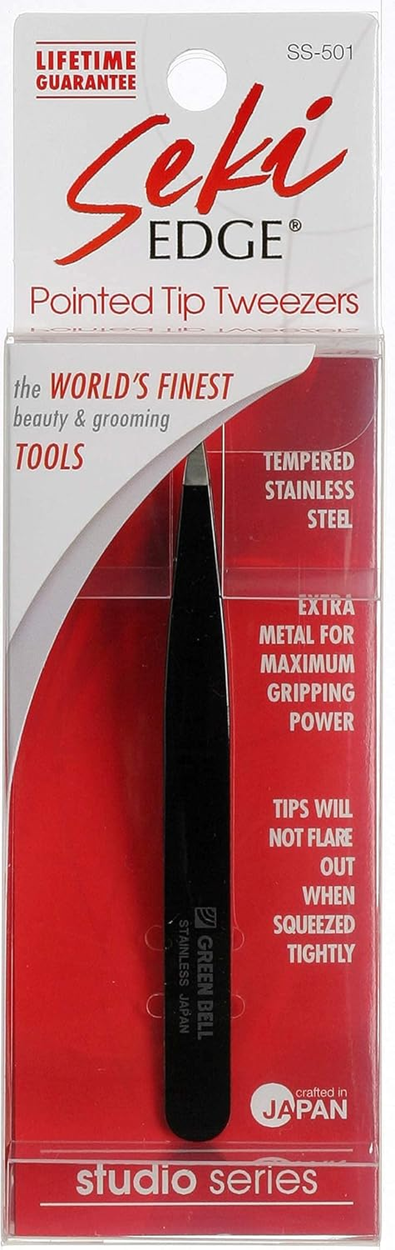 Seki Edge Black Stainless Steel Point Tweezer (SS-501) image number 5