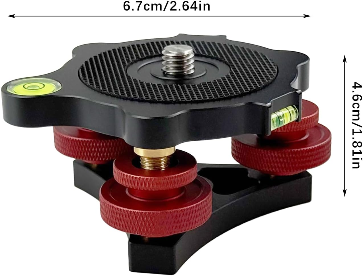 Camera Tripod Head Leveler Stand, Tripod Head Leveling Base Camera Leveler Aluminum Alloy Tripod Head Leveling Base for Macro Photography DSLR Panoramic image number 3