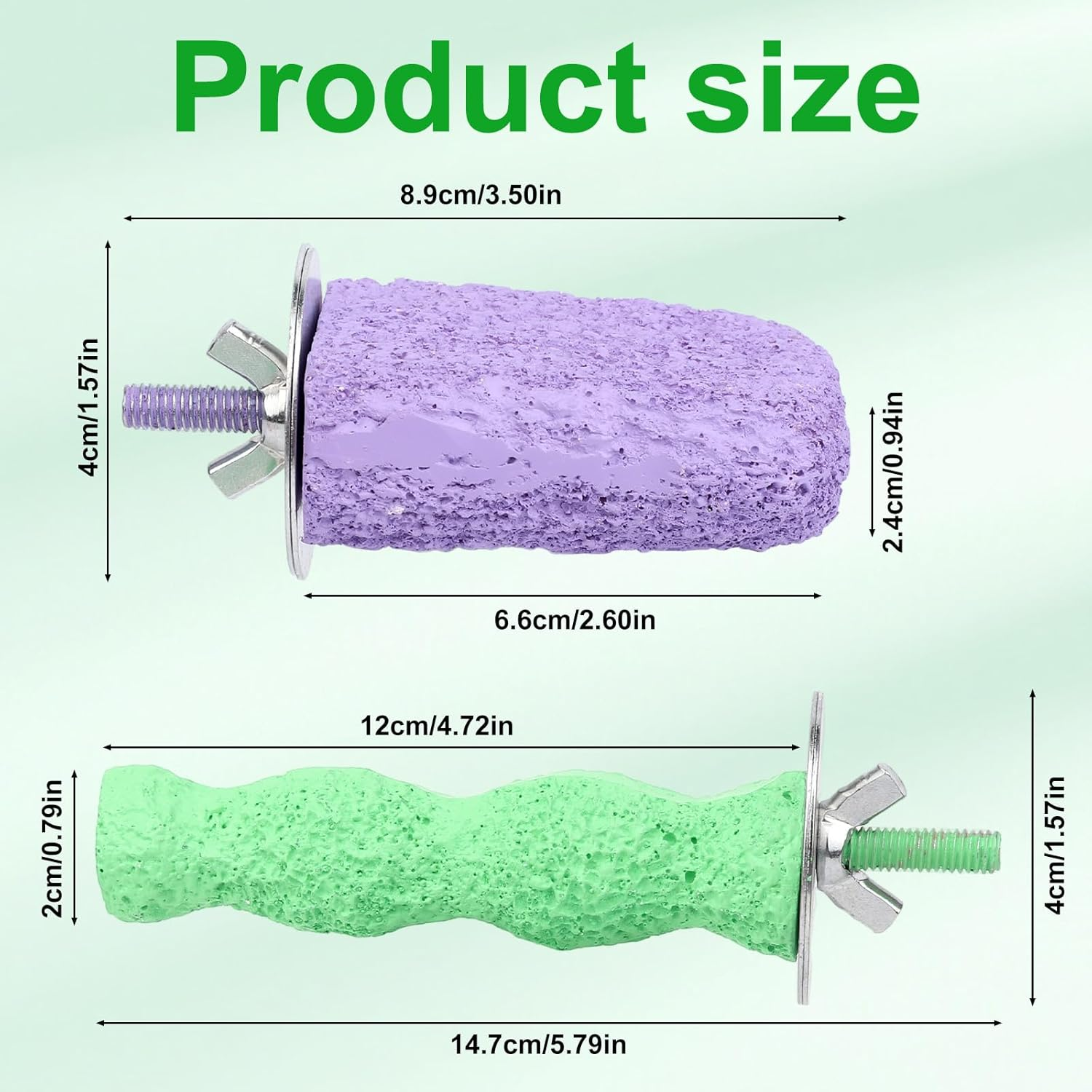 2Pcs Anti-Slip Bird Beak Grinding Stones, Washable Resin Bird Beak Trimmer & Nail Filing Stand Platform Cage Accessories for Parrots Budgies Cockatiels Parakeets image number 5