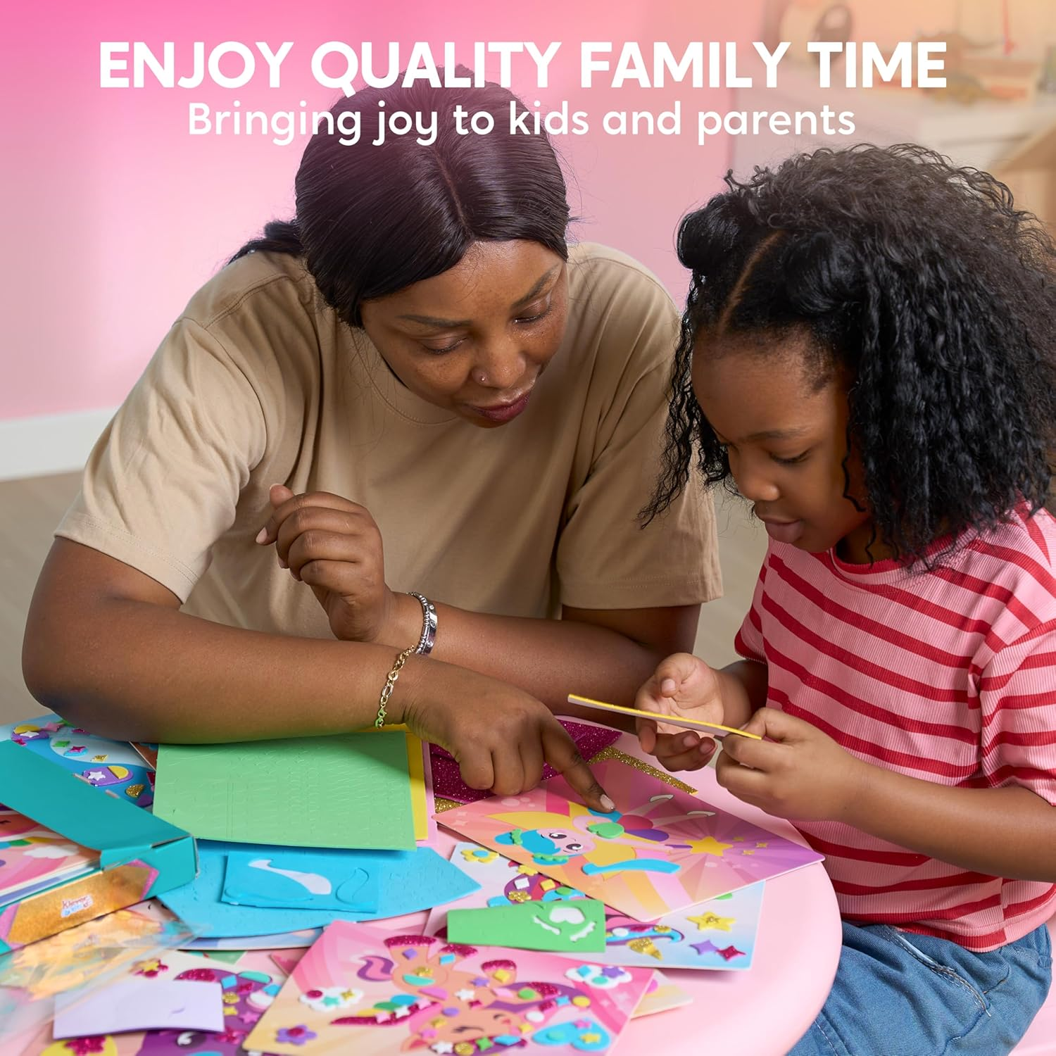 Klever Kits Foam Art Kit for Kids, EVA Foam Stickers with 6 Art Board and 800+ Stickers, DIY Arts and Crafts for Boys Girls Age 3+, Unicorns & Princesses Birthday Gifts Travel Toy image number 3