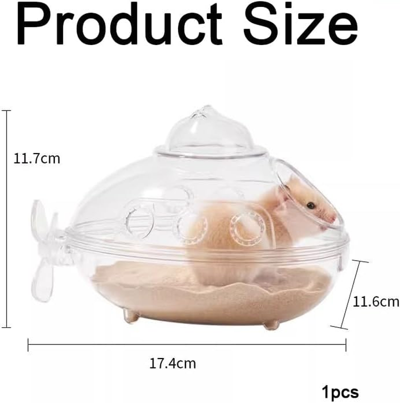 Hamster Bathtub,Transparent Sand Bath Box for Small Pets, Cute Hamster Bathroom & Sleep Pad Nest, Durable Cage Accessory for Hamsters & Small Animals (M) image number 4