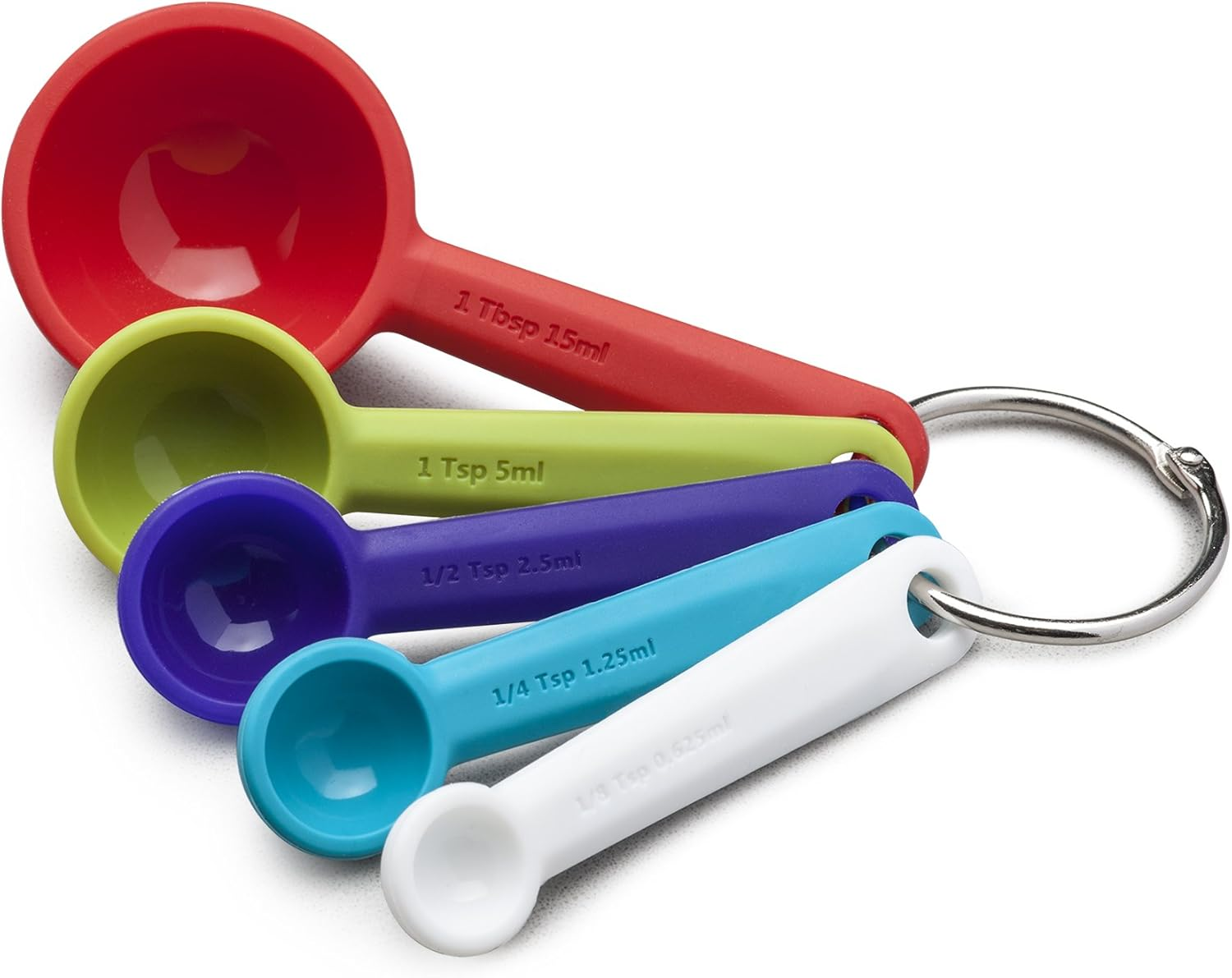 Zeal Silicone Measuring Spoons Set &ndash; 5 Piece BPA Free Measuring Spoon Set for Dry & Liquid Ingredients &ndash; Engraved Us/Metric Markings &ndash; Dishwasher Safe, Durable & Colorful Kitchen Tool - Multicolored