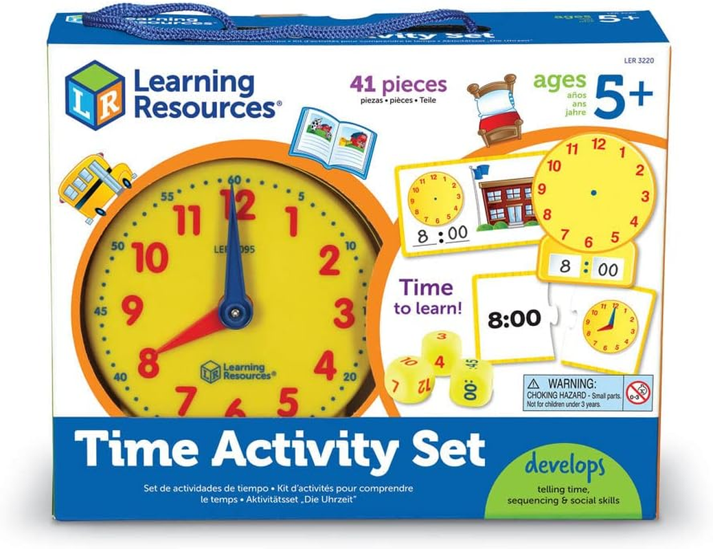 Learning Resources Time Activity Set - 41 Pieces, Ages 5+ Teaching Clocks for Kids