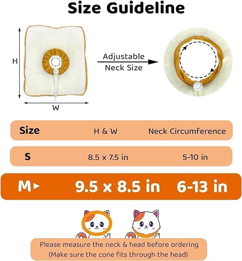 Adjustable Cone Collar Soft - Recovery Collar for Cats after Surgery, Elizabethan Neck Cone for Kittens (Toast-M) image number 4