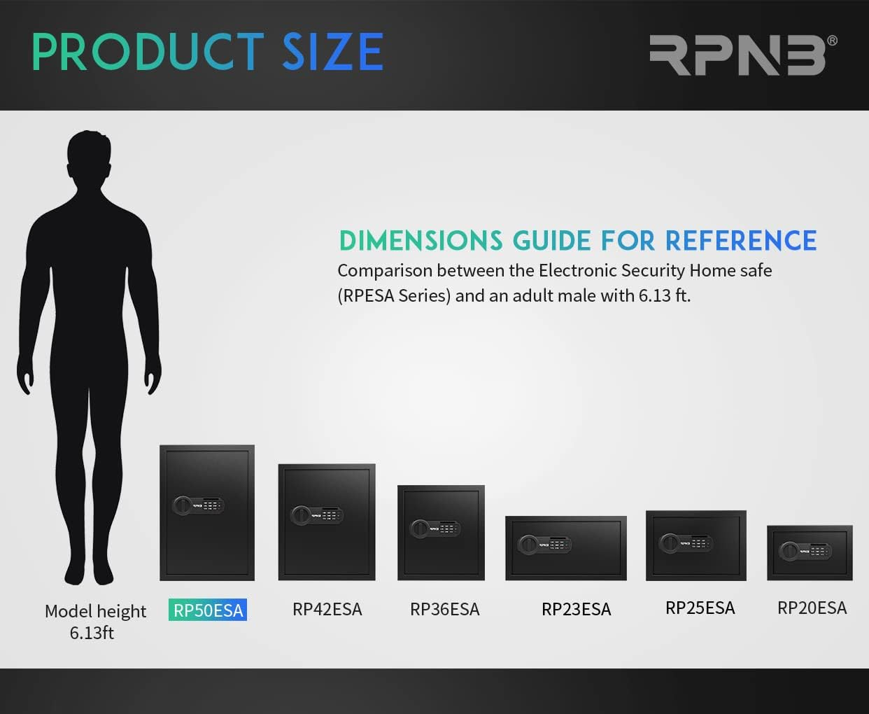 RPNB Deluxe Safe and Lock Box,Money Box,Digital Keypad Safe Box,Steel Alloy Drop Safe, Keypad Lock,Perfect for Home Office Hotel Business Jewelry Gun Cash Use Storage,1.8 Cubic Feet image number 3