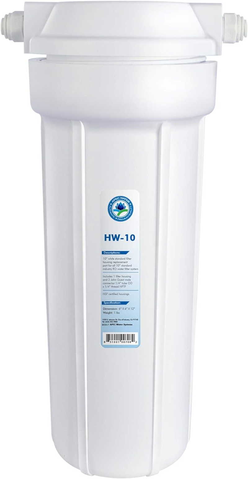 APEC Water Systems HW-10 10" White Standard Filter Housing with 1/4" John Guest Fittings image number 3