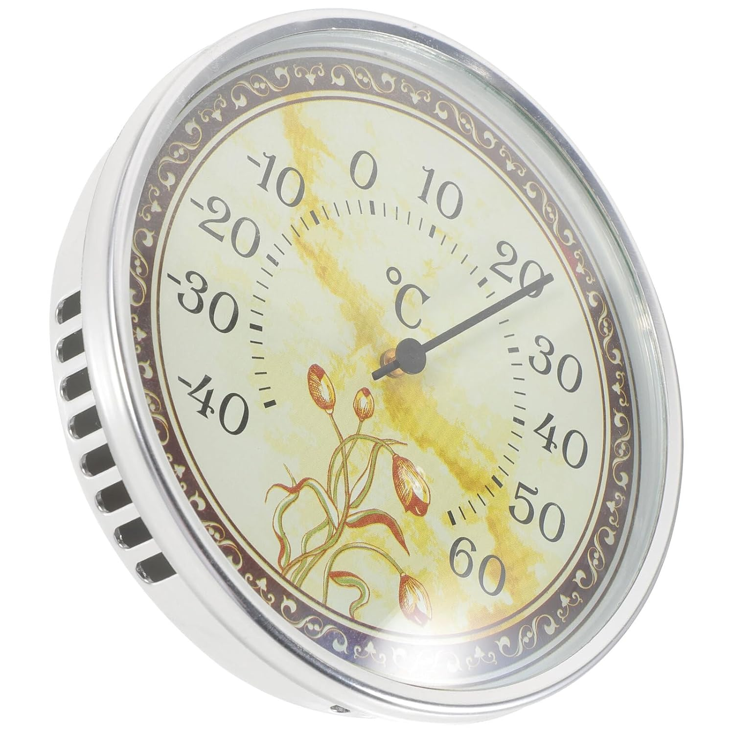 VICASKY High Precision Indoor Wall Thermometer with Tulip Pattern Accurate Temperature Gauge for Nursery Sauna and Home Use Read Hanging Design Temperature Monitor image number 3