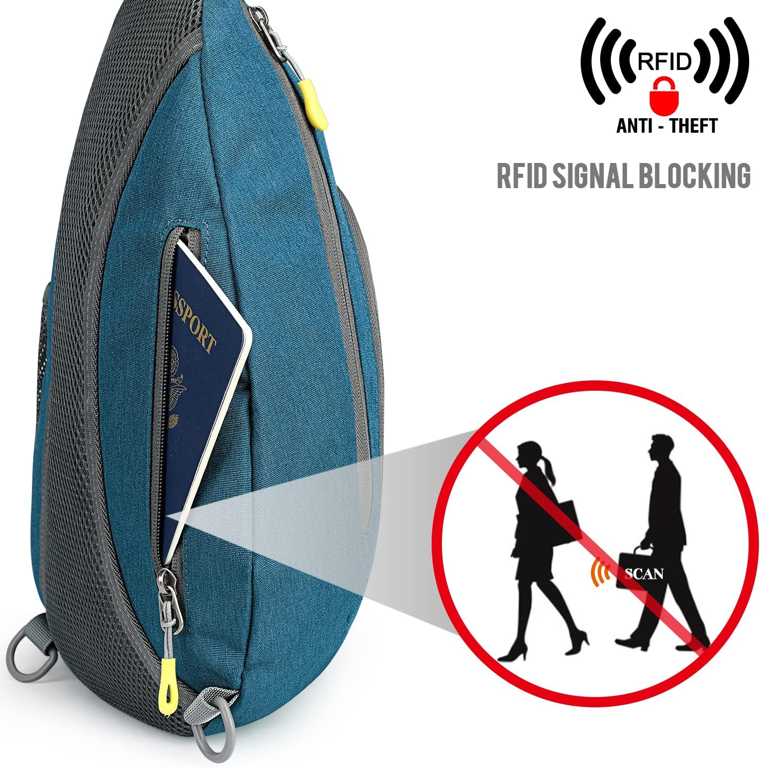 G4Free RFID Sling Bag Crossbody Backpack Casual Chest Shoulder Daypack Gym Bag for Hiking Travel 7L - Gray image number 4