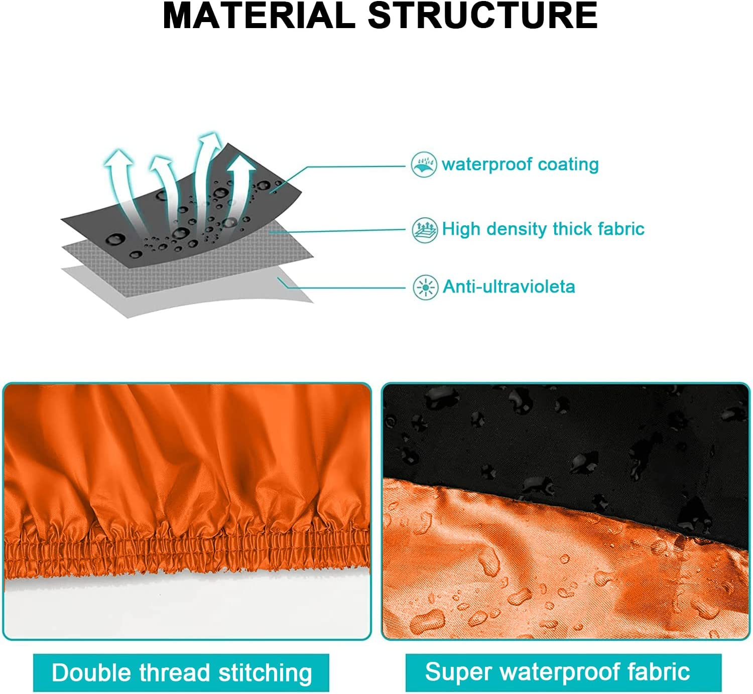 GIOD Motorcycle Cover, All Season Waterproof Sunscreen Dustproof Snowproof Motorcycle Cover with Keyhole, Silk Polyester Protective Cover for Motorcycle, Scooter, Bike (XXL, Orange) image number 1