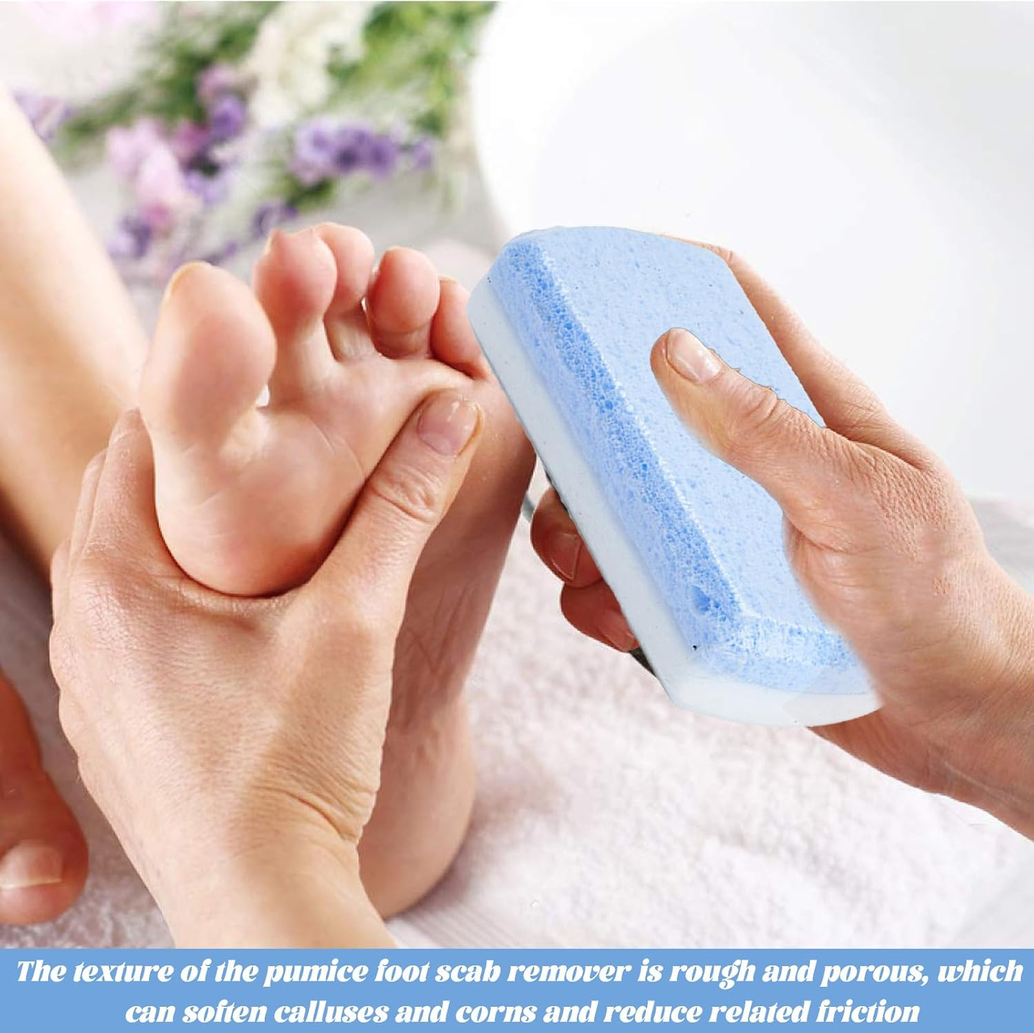 2Pcs Pumice Stone,Pumice Stone for Feet,Pedicure Tools,Foot Pumice,Foot Pumice Stones,Callus Remover Scrubber Skin Cleaner (Blue) image number 5