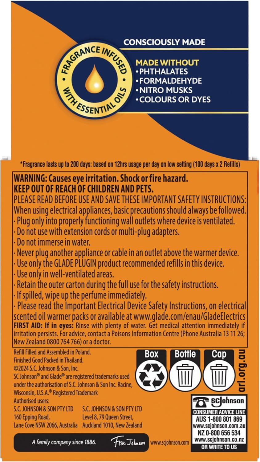 Glade Plugin Scented Oil Refill Hawaiian Breeze 2X20Ml &ndash; Exotic Fragrance, up to 200 Days of Fragrance image number 1