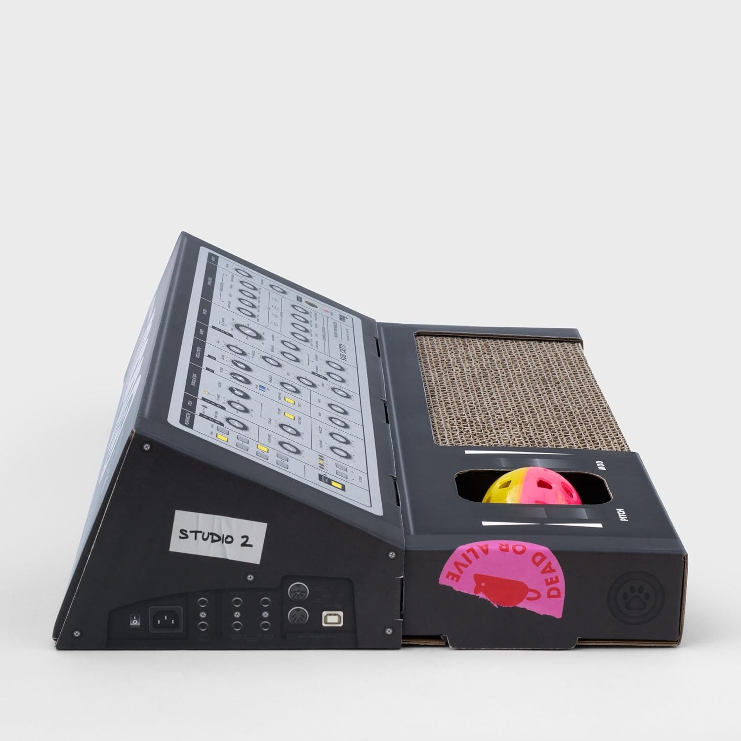 Suck UK - Cat Scratcher Synthesizer | Cardboard Cat Scratchers | Kitten Toys & Cats Toys for Indoor Cats | Kitten Cardboard Scratcher & Scratching Board | Toy Interactive for Indoor image number 4