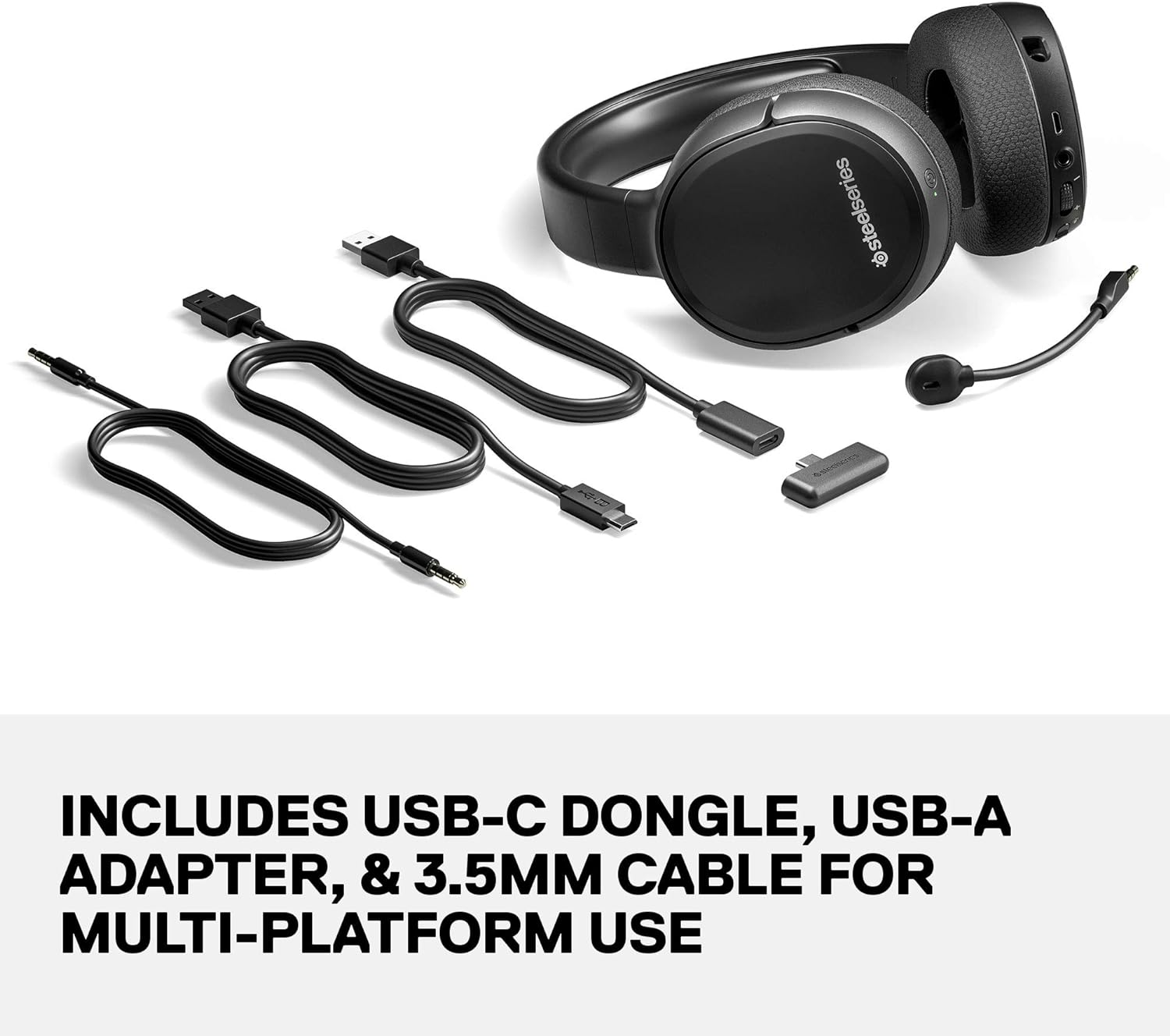 Steelseries Arctis 1 Wireless Gaming Headset for Playstation &ndash; USB-C Wireless &ndash; Detachable Clearcast Microphone &ndash; for PS5, PS4, PC, Nintendo Switch, Android &ndash; Black image number 6