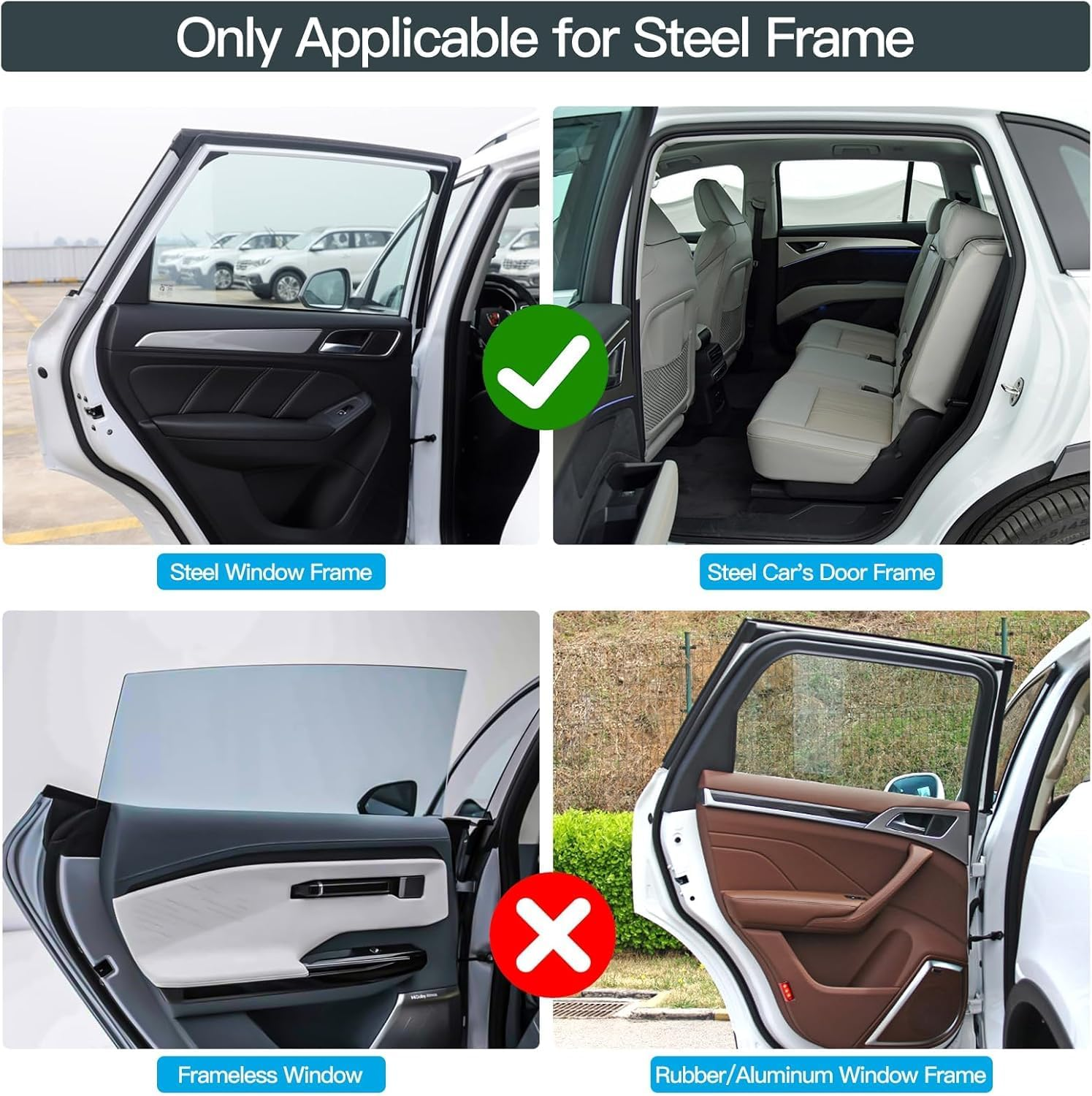 Car Window Blinds, 4 Pcs Car Privacy Curtains, 100% Light Blocking Magnetic Side Window Cover, Keep Cool for Breastfeeding, Napping image number 5