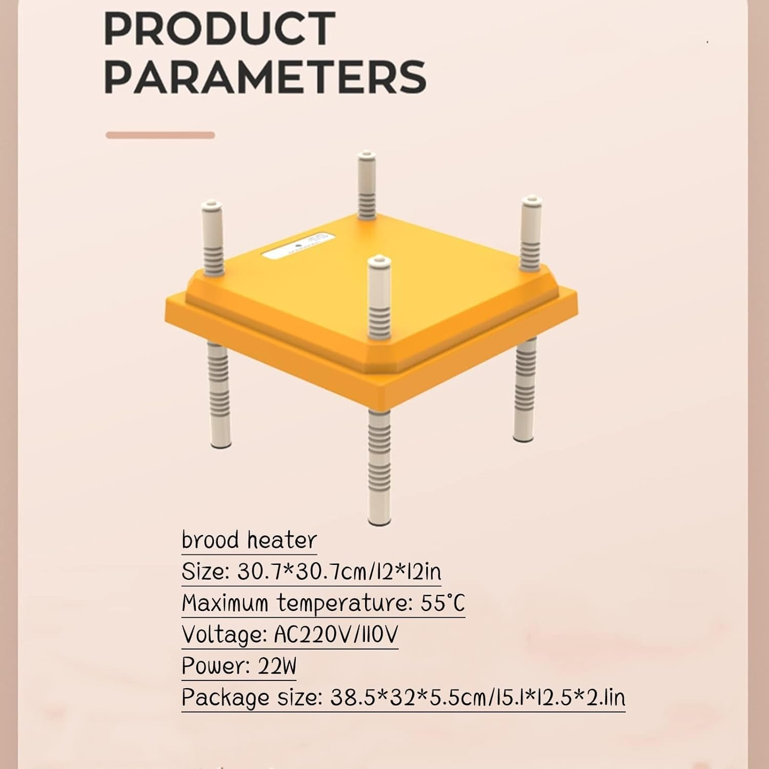 Brooder Heater for Chicks, Chicks Heating Plate with Adjustable Height and Angle 15W Chicken Brooder Warm like Mother Hen (Orange, 30CM) image number 1