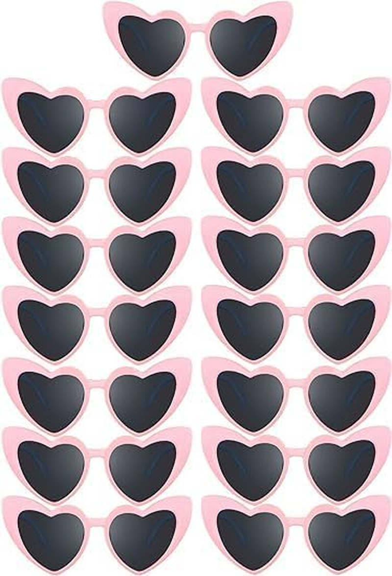 Flutesan Heart-Shaped Sunglasses Set of 15 | Quality Acrylic Lenses | Suitable for Various Face Shapes | Perfect for Weddings & Bachelorette Parties