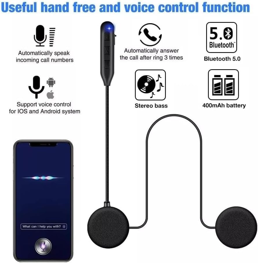 HM-1 Motorcycle Sports Helmet Wireless Bluetooth 5.0 FM Hands Free, Motorbike Headset Headphone Earphone Microphone Speaker Voice Dial Hifi Intercom Waterproof Moto Accessories